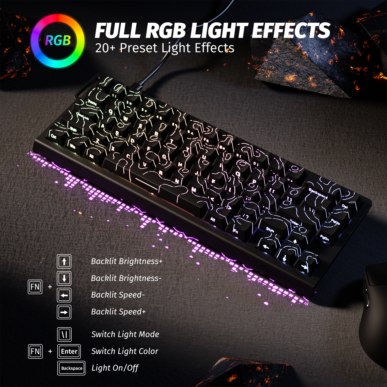 ATTACK SHARK X68 HE Rapid Trigger Klavye Manyetik Switch