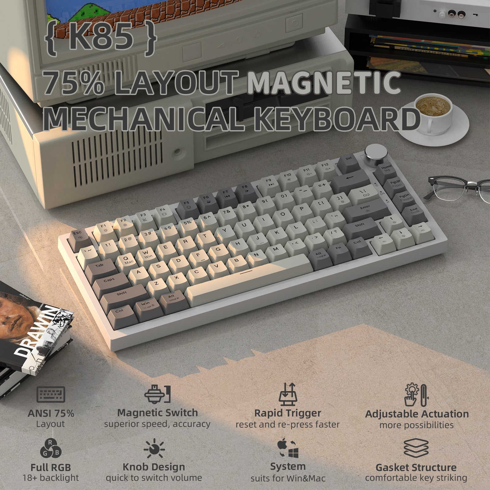 ATTACK SHARK K85 Rapid Trigger Klavye Manyetik Switch