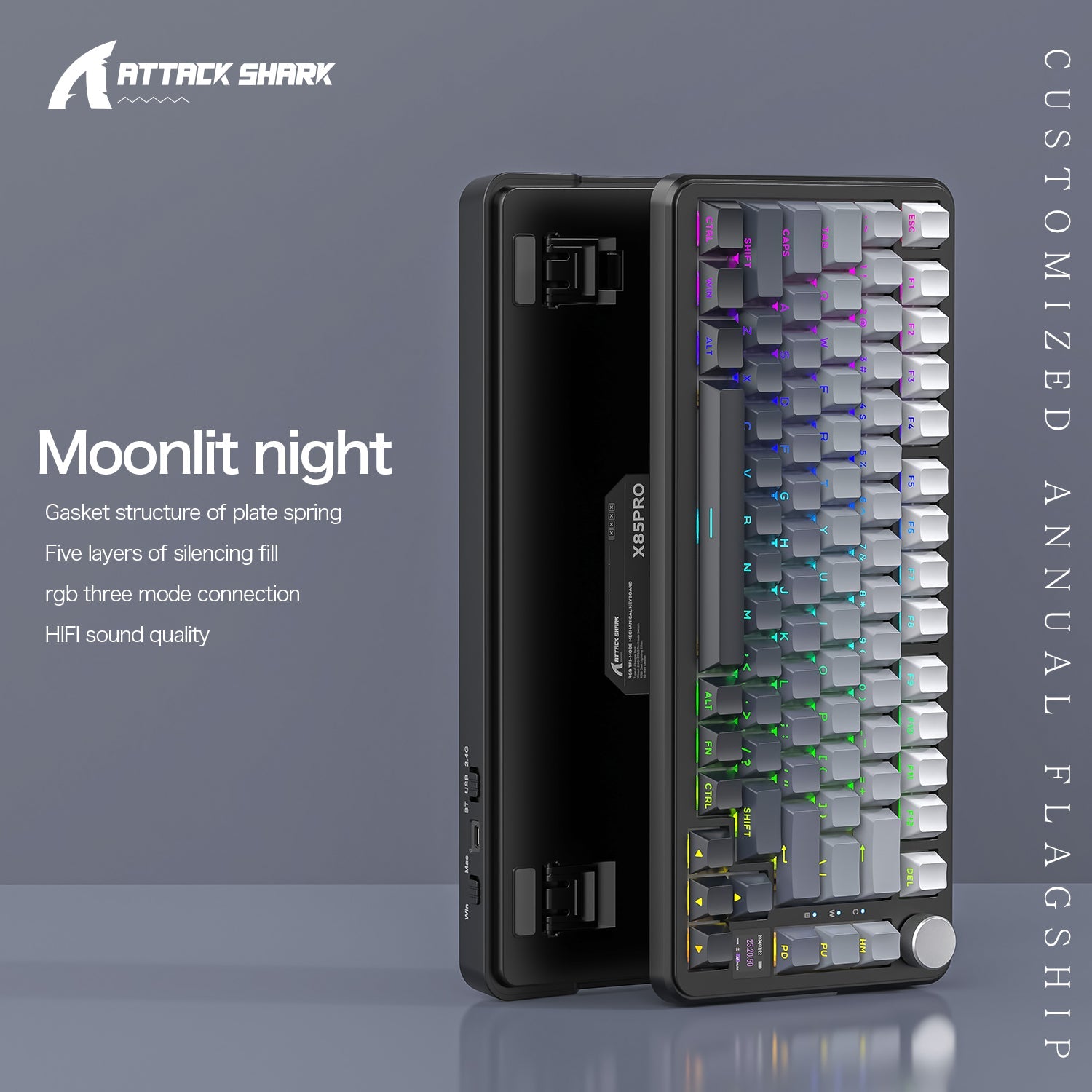 ATTACK SHARK X85PRO Tri-mode Gasket Mekanik Klavye