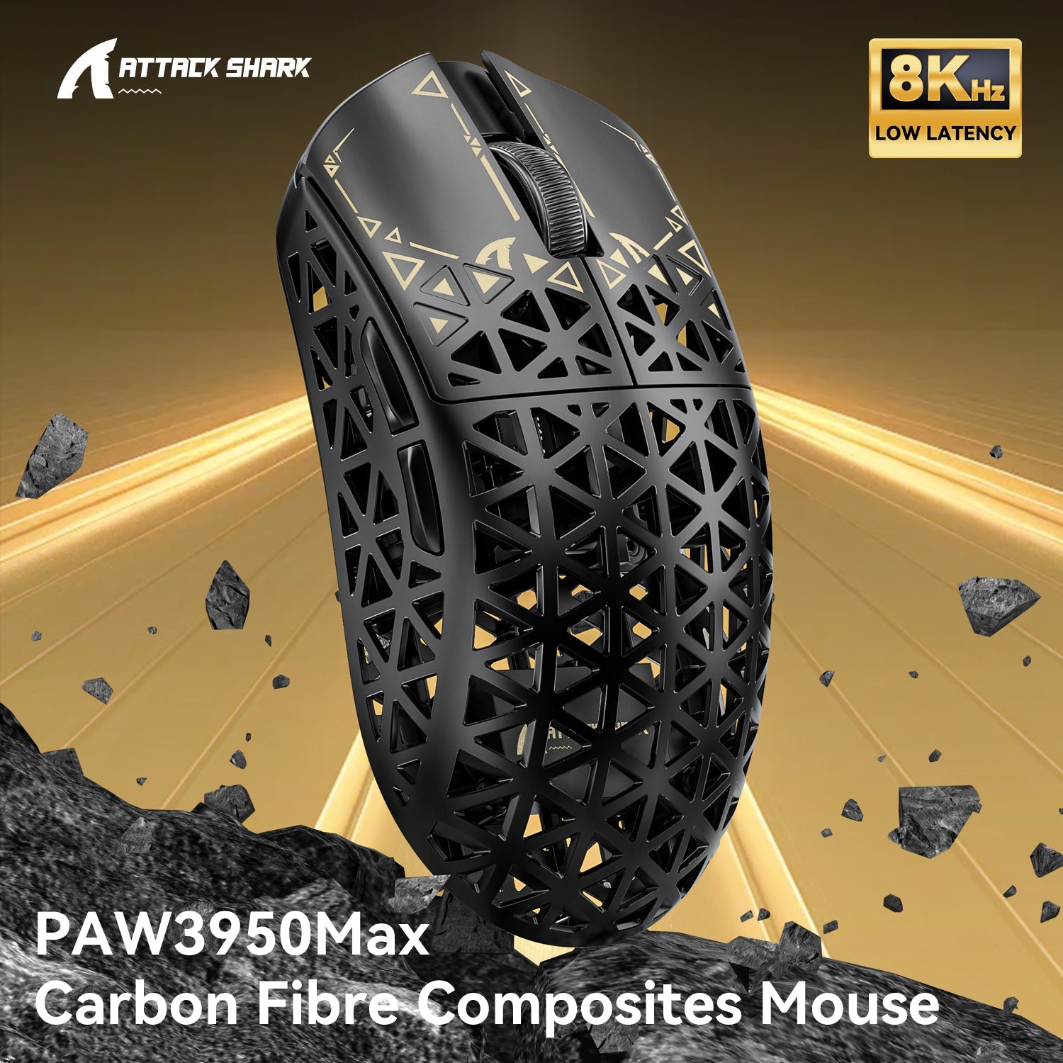 ATTACK SHARK R5 Ultra Carbon Fiber Wireless 8K PAW3950MAX Oyuncu Mouse