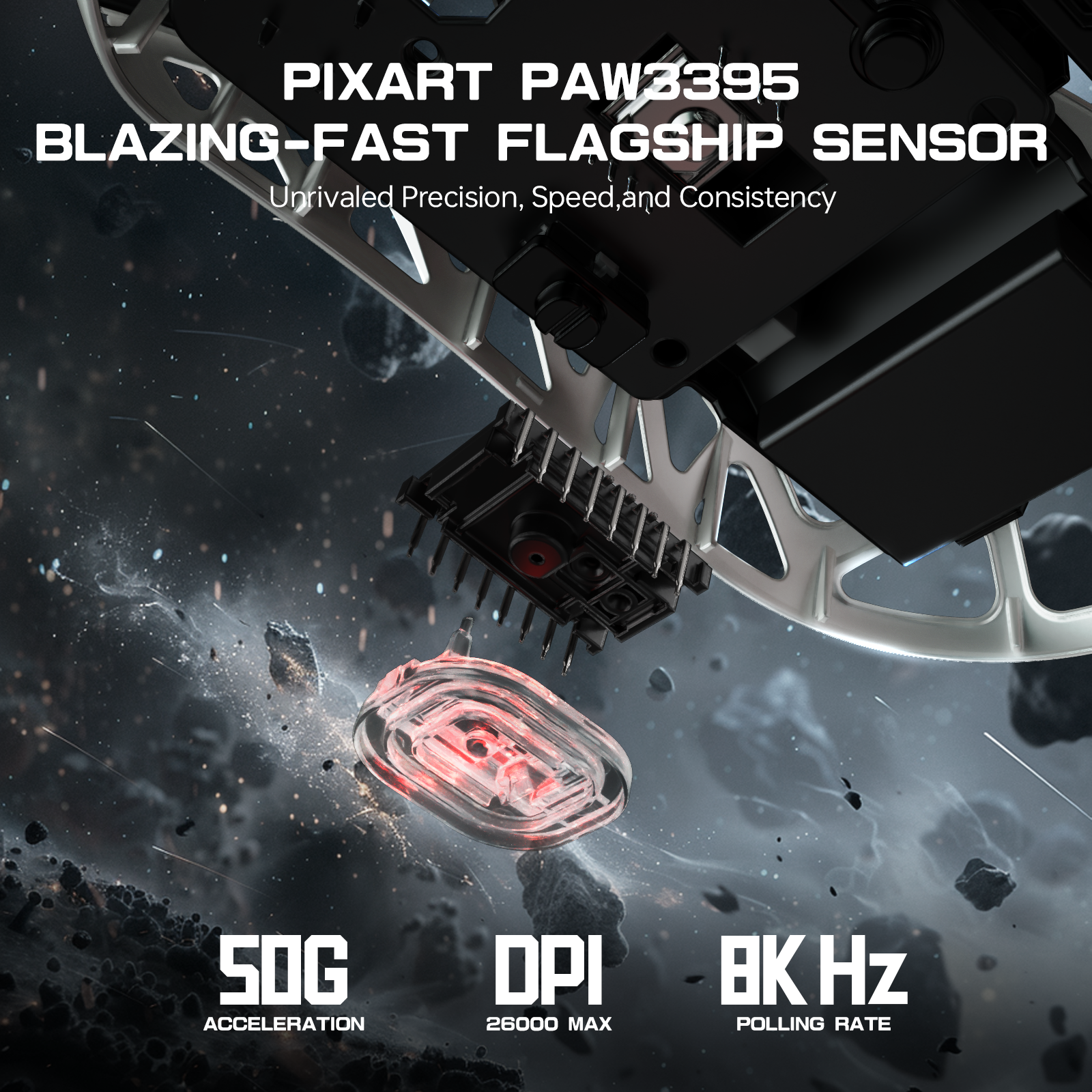 ATTACK SHARK R3 Magnesium Alloy Oyuncu Mouse 8K