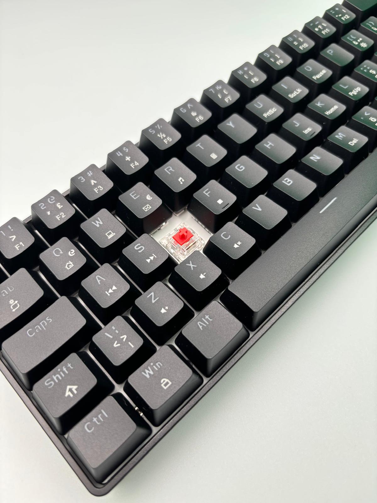 ZIYOULANG T60 Siyah Renk Kırmızı Switch RGB Mekanik Kablolu Driverli Oyuncu Klavyesi T60 Mini Türkçe Q Klavye