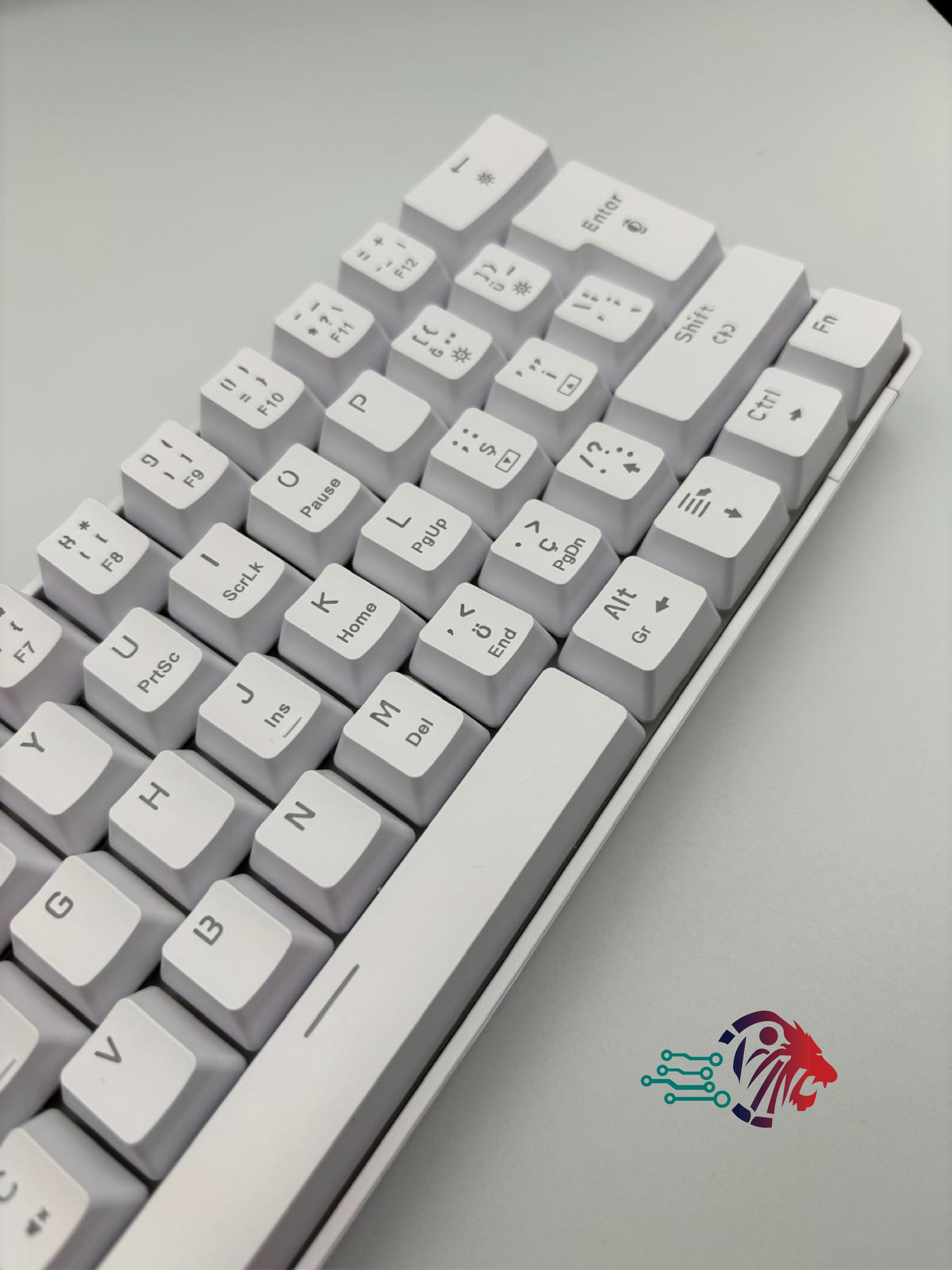 ZIYOULANG T60 Beyaz Renk Kırmızı Switch RGB Mekanik Kablolu Driverli Oyuncu Klavyesi T60 Mini Türkçe Q Klavye
