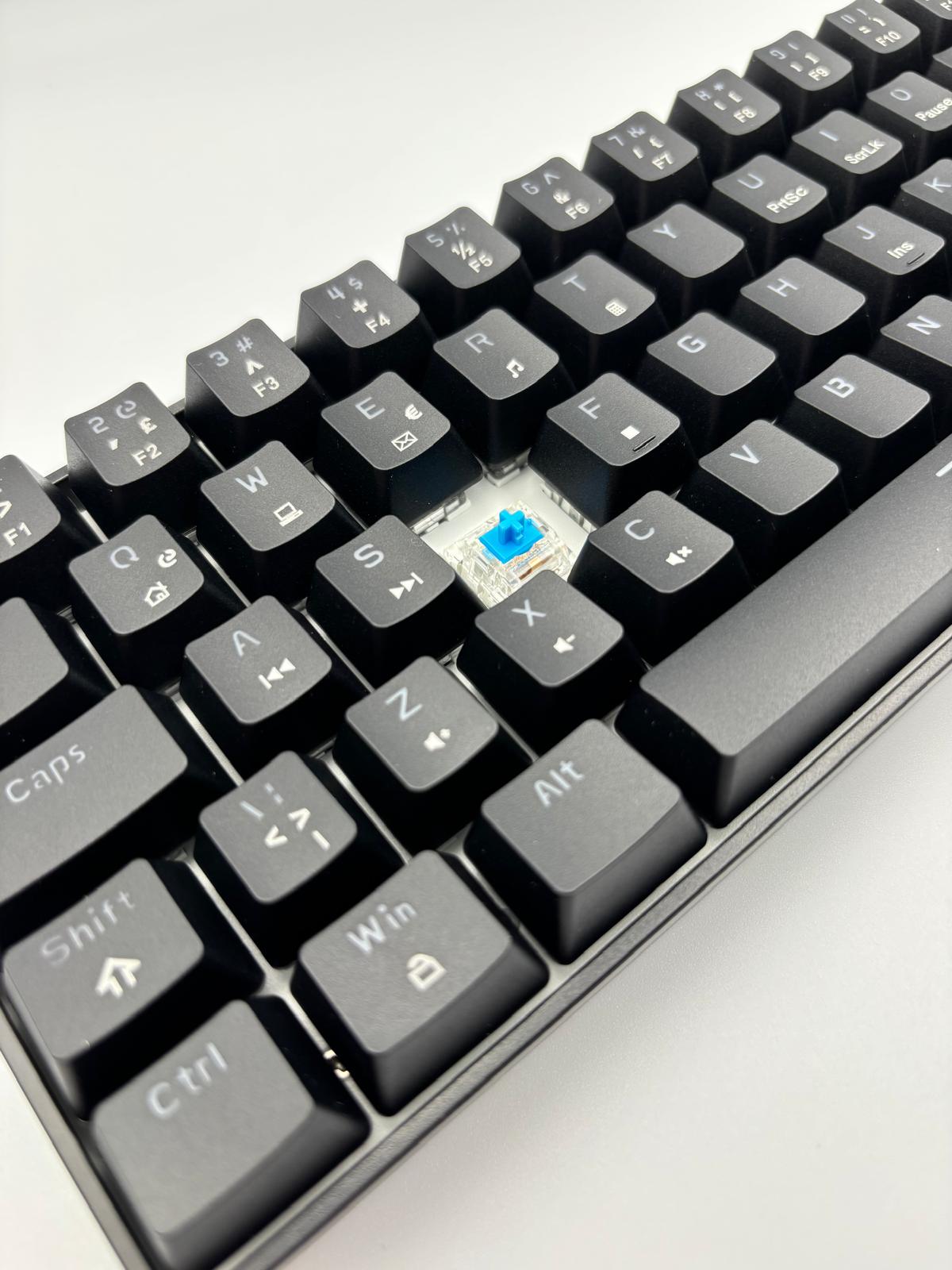 ZIYOULANG T60 Siyah Renk Mavi Switch RGB Mekanik Kablolu Driverli Oyuncu Klavyesi T60 Mini Türkçe Q Klavye