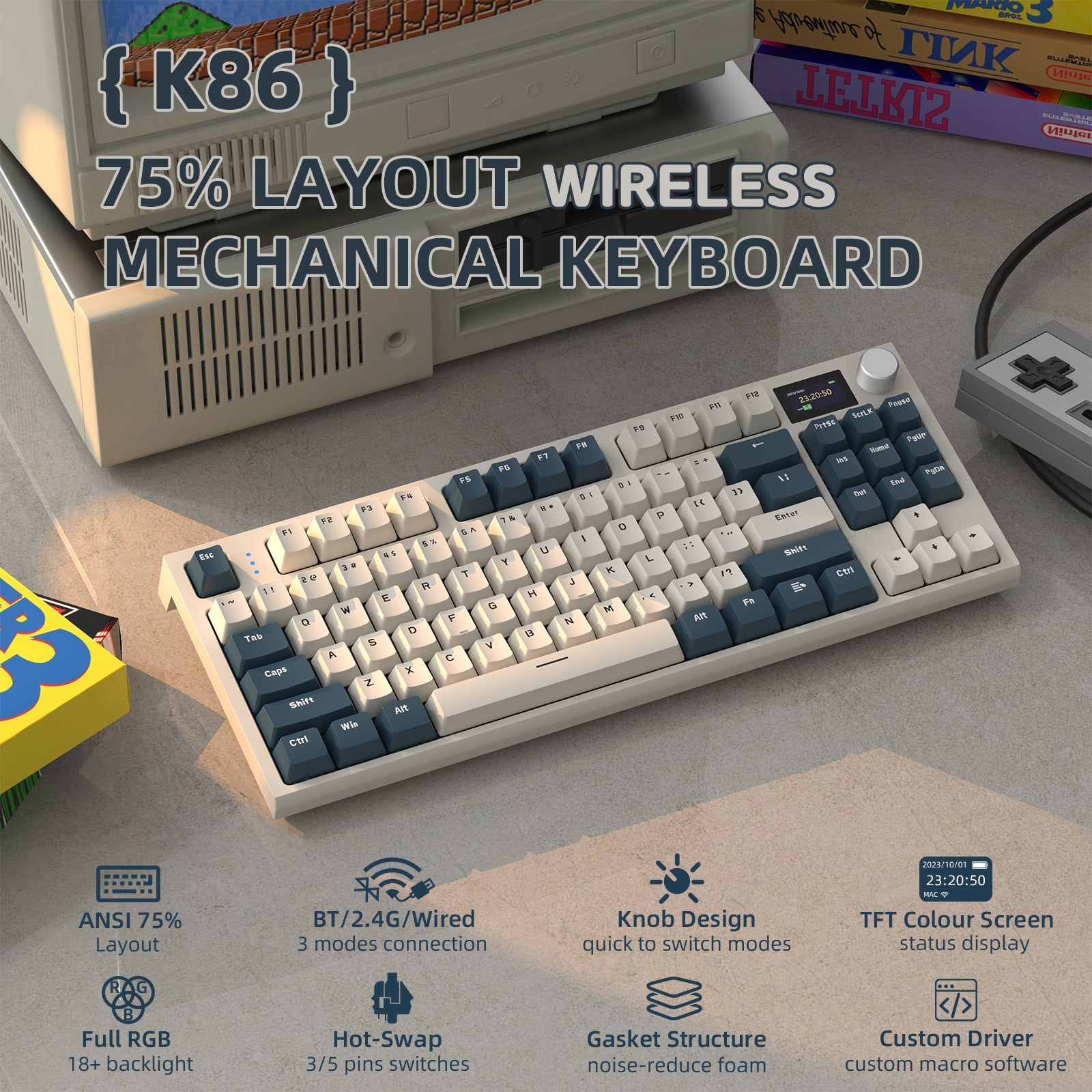 ATTACK SHARK K86 Wireless Mekanik Klavye