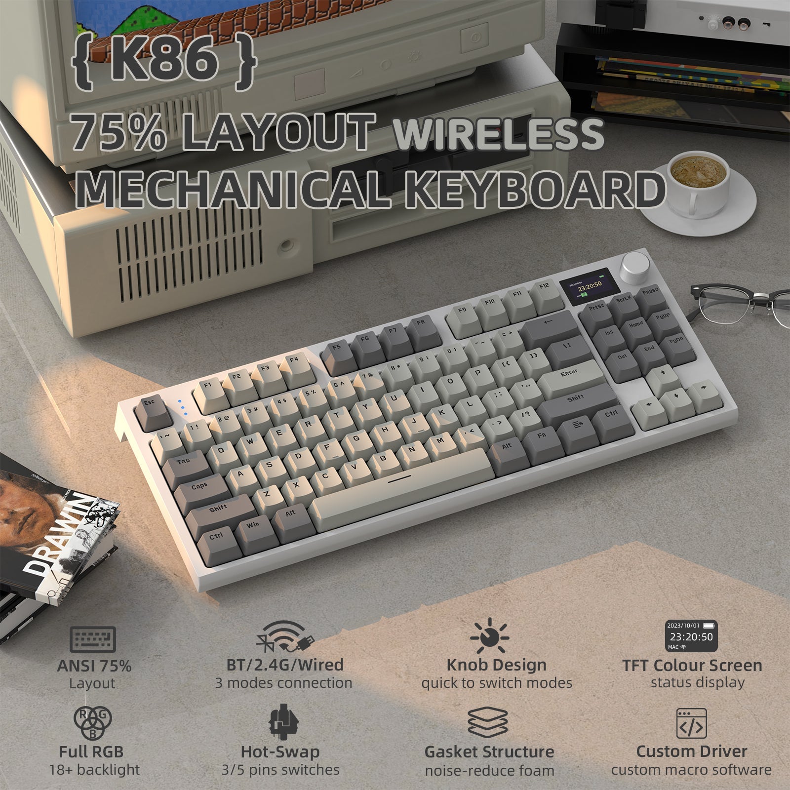 ATTACK SHARK K86 Wireless Mekanik Klavye