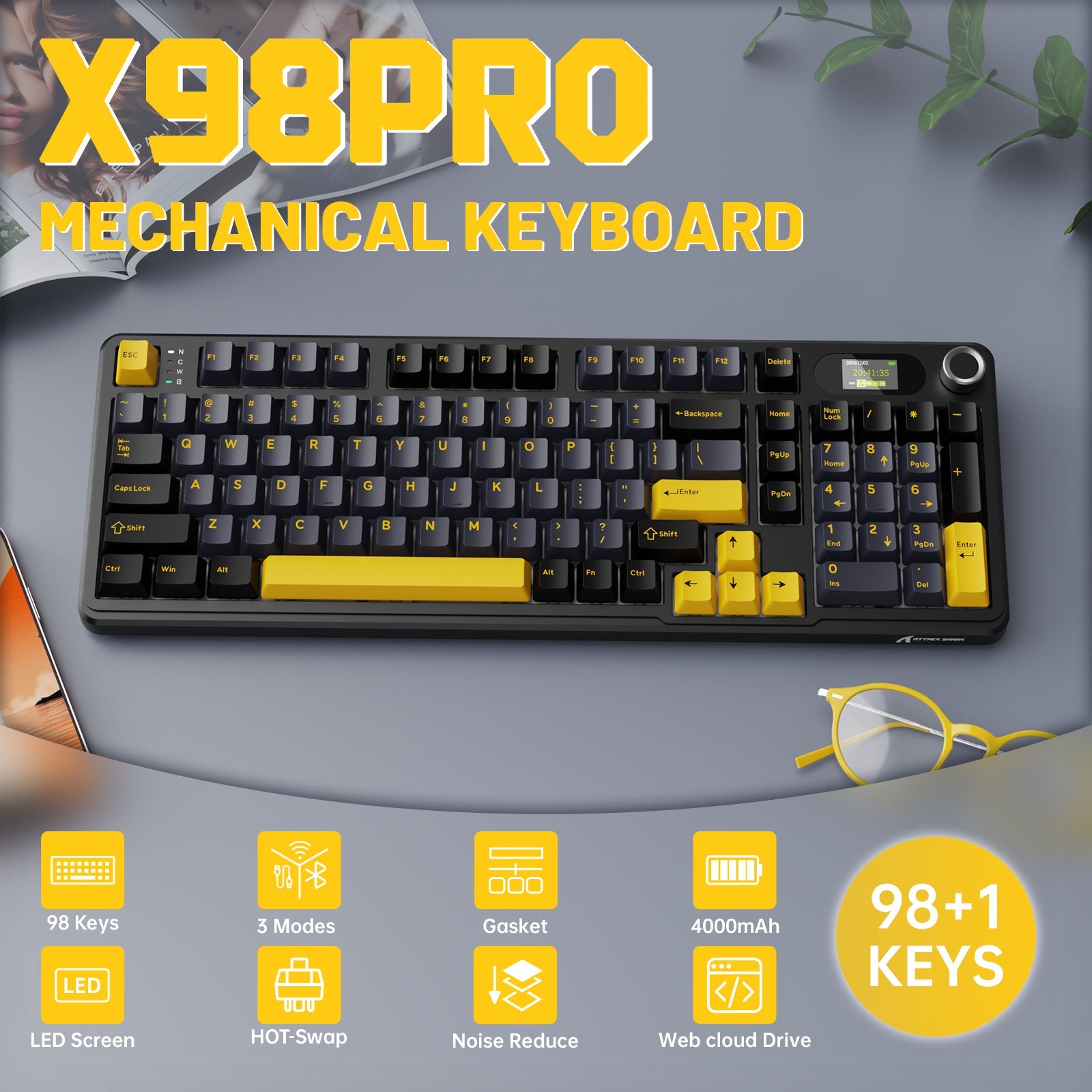 ATTACK SHARK X98PRO Wireless Oyuncu Klavye