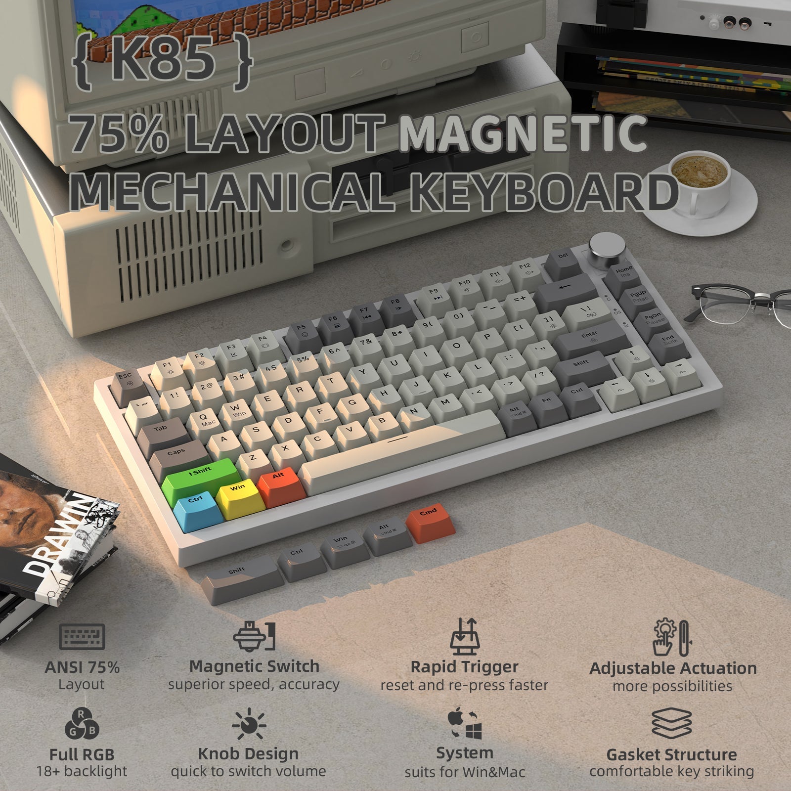 ATTACK SHARK K85 Rapid Trigger Klavye Manyetik Switch
