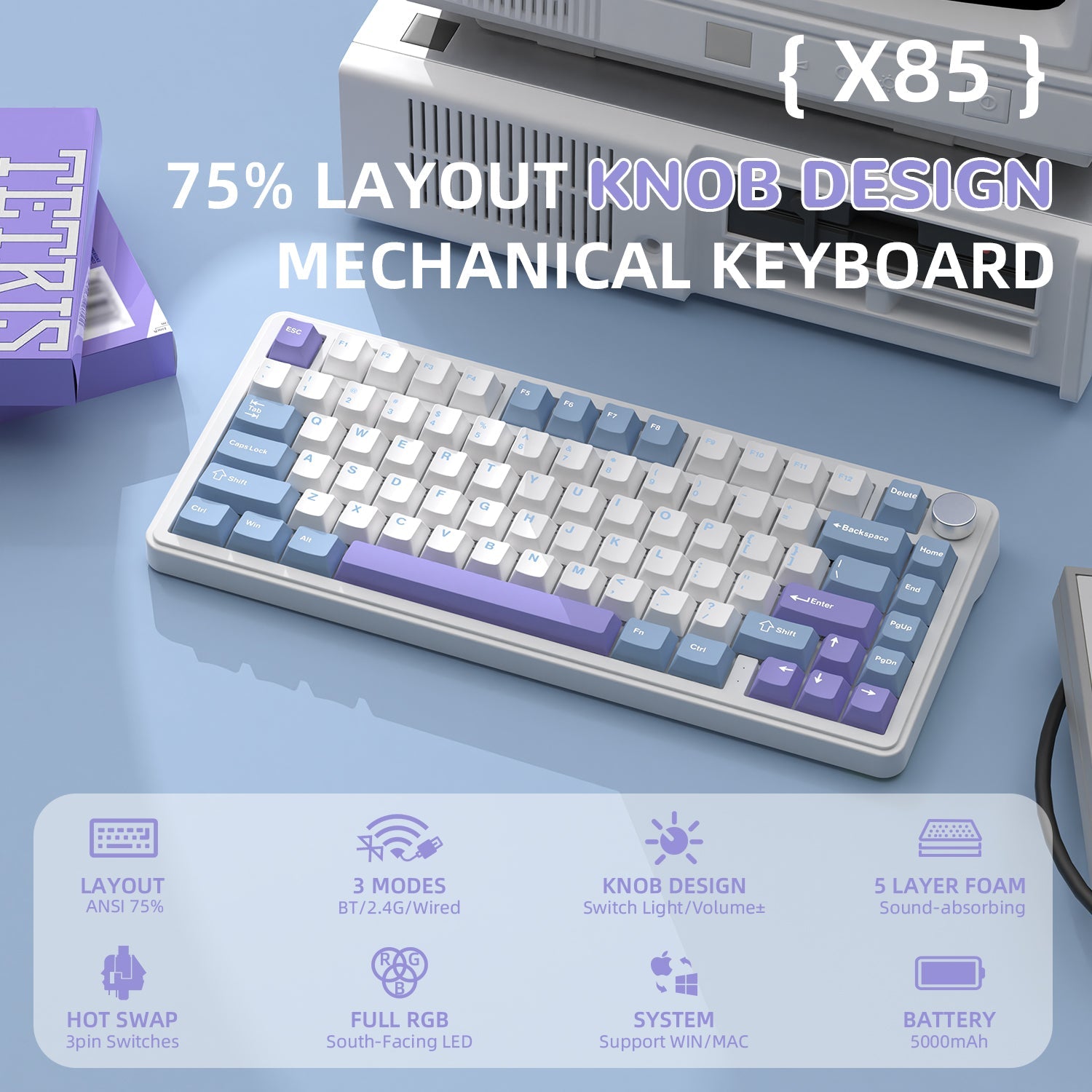 ATTACK SHARK X85 Wireless Mekanik Klavye
