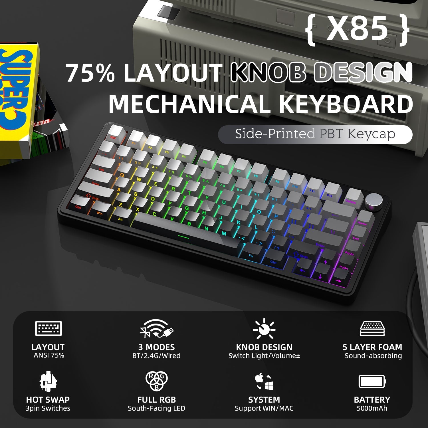 ATTACK SHARK X85 Wireless Mekanik Klavye