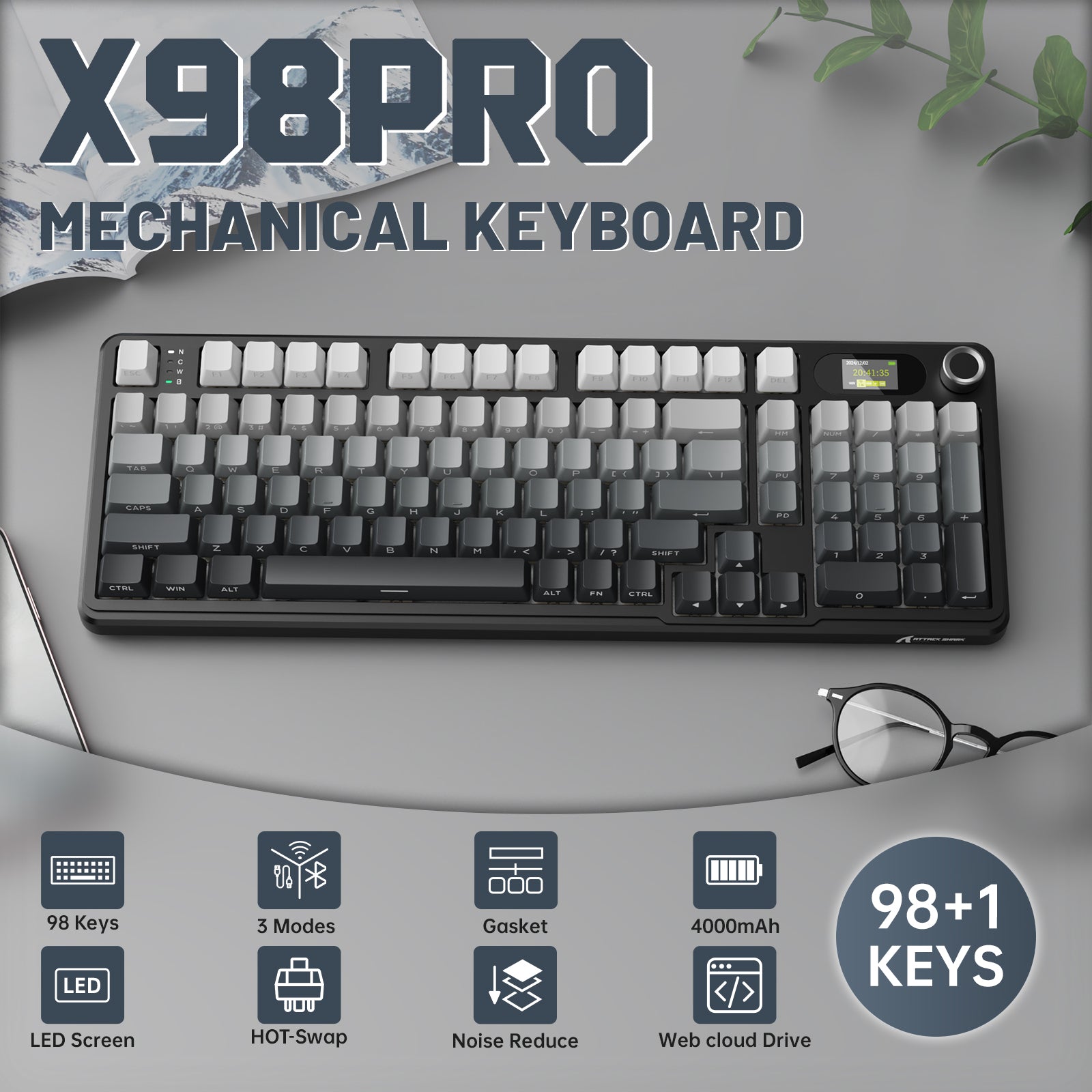 ATTACK SHARK X98PRO Wireless Oyuncu Klavye