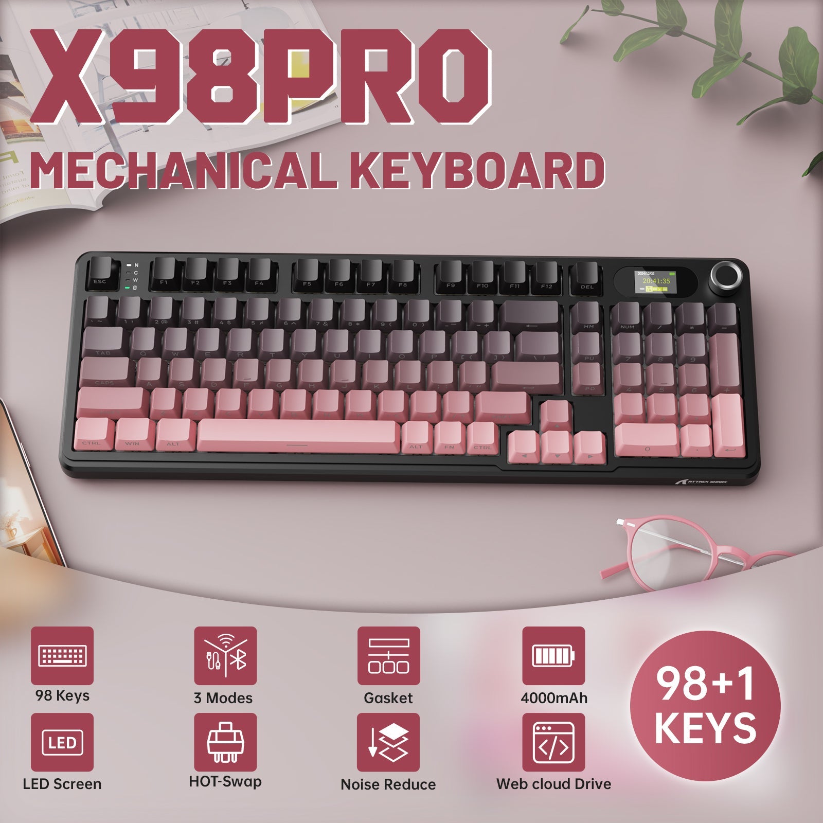 ATTACK SHARK X98PRO Wireless Oyuncu Klavye