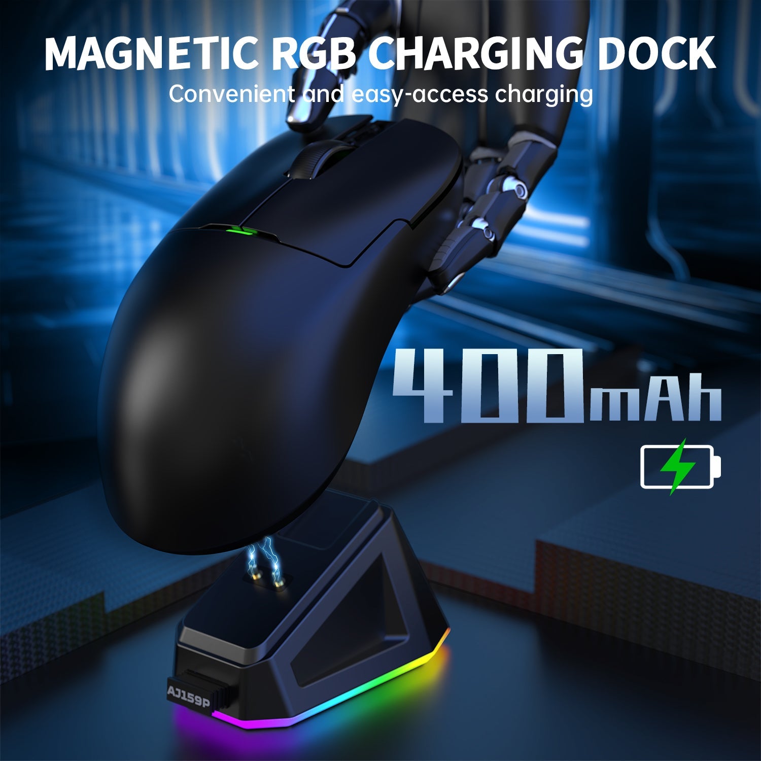 ATTACK SHARK x AJ159P Tri-mode Oyuncu Mouse Şarj Ünitesi İle