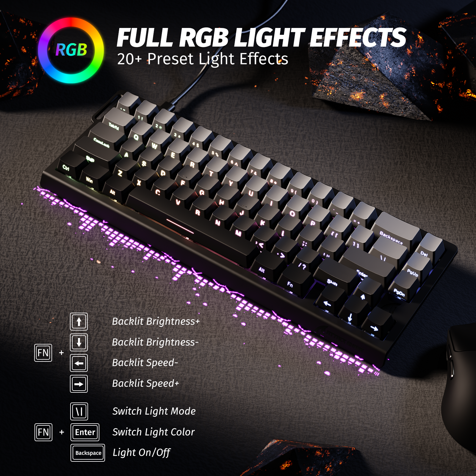 ATTACK SHARK X68 HE Rapid Trigger Klavye Manyetik Switch