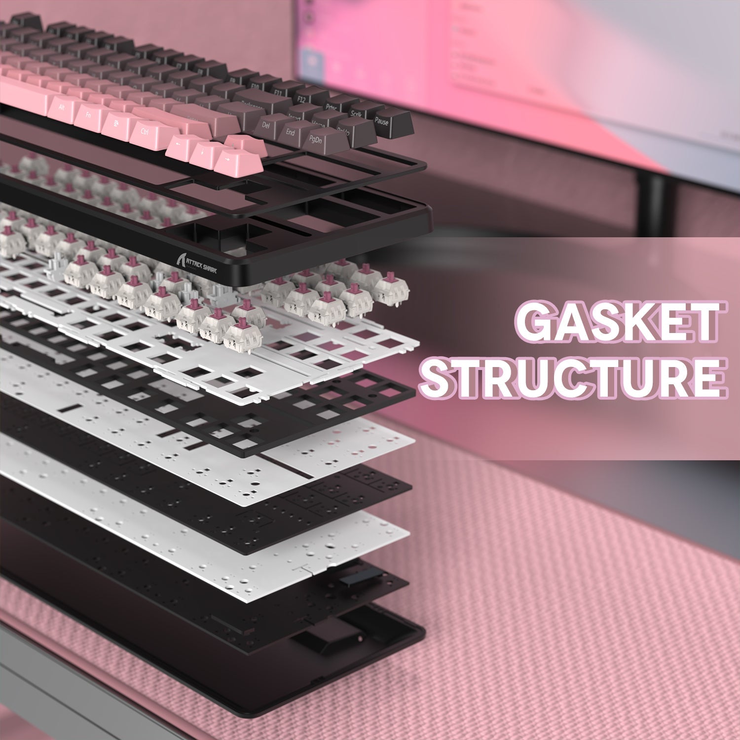 ATTACK SHARK X87 Tri-mode Gasket Mekanik Klavye