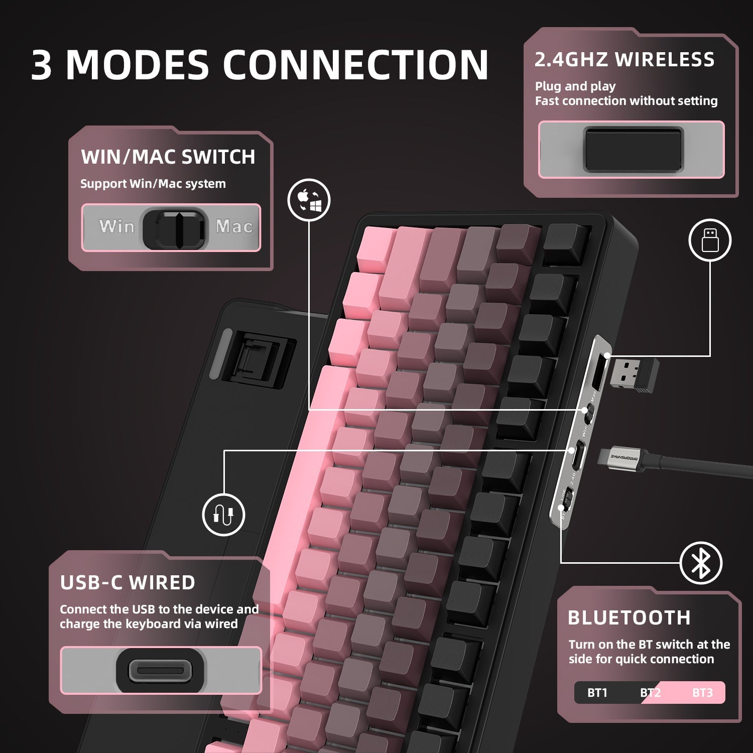 ATTACK SHARK X85 Wireless Mekanik Klavye