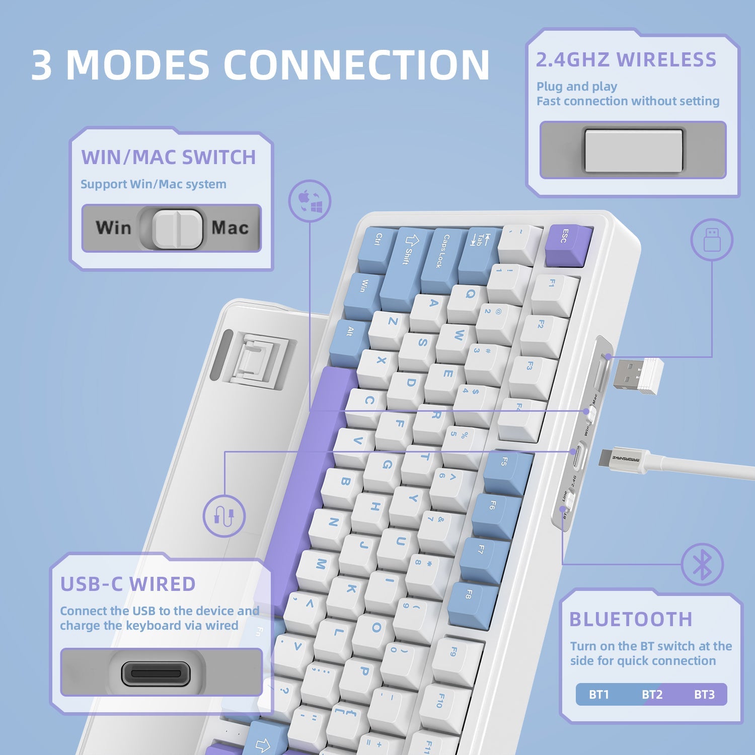 ATTACK SHARK X85 Wireless Mekanik Klavye