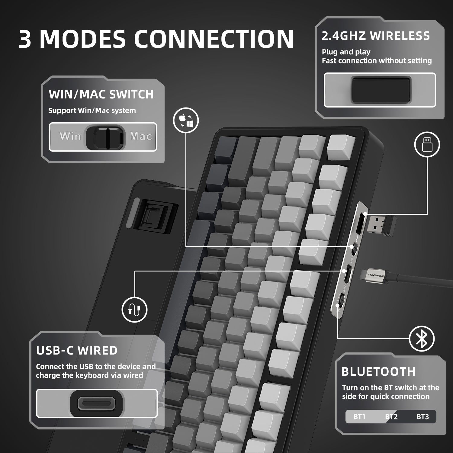ATTACK SHARK X85 Wireless Mekanik Klavye