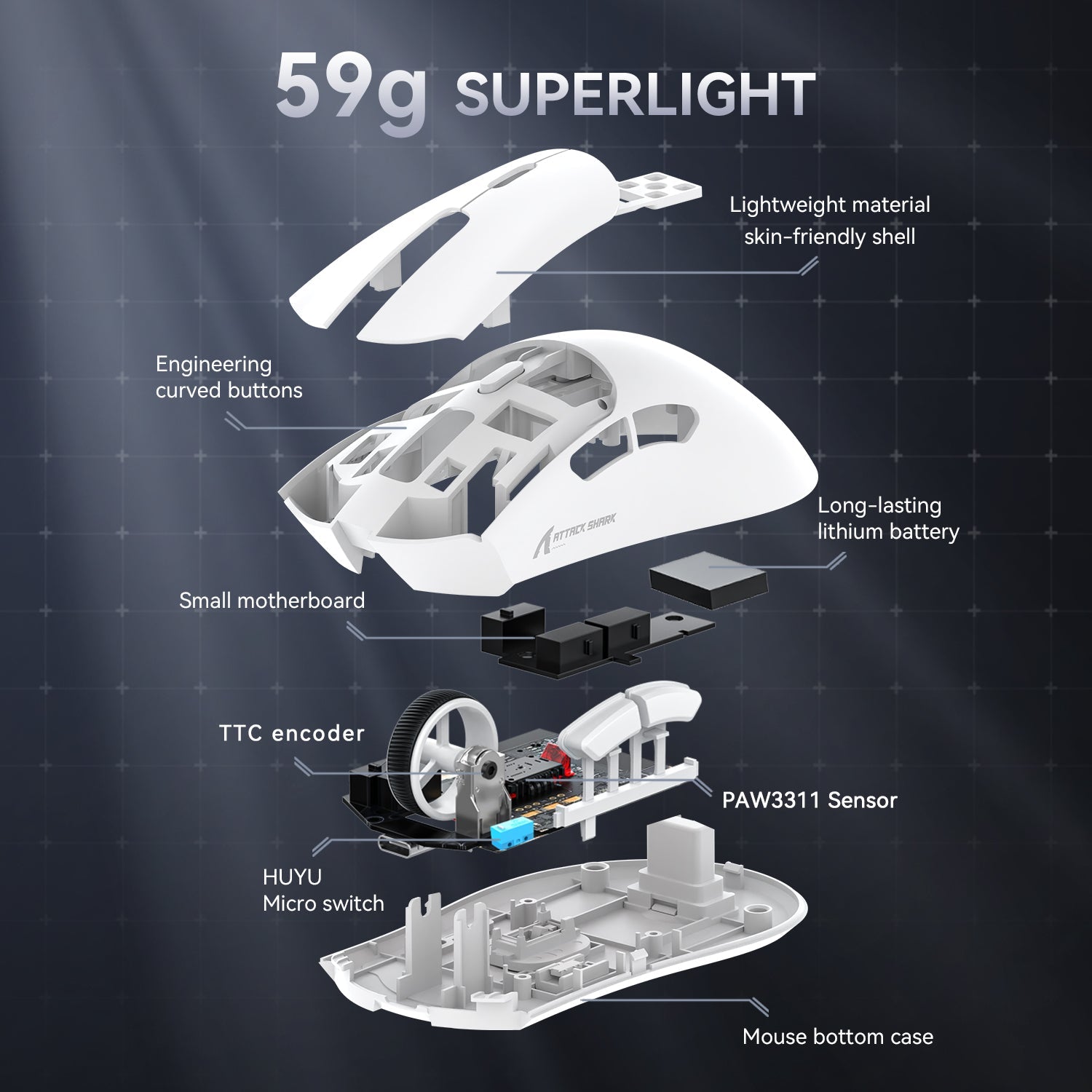 ATTACK SHARK R1 Wireless Oyuncu Mouse
