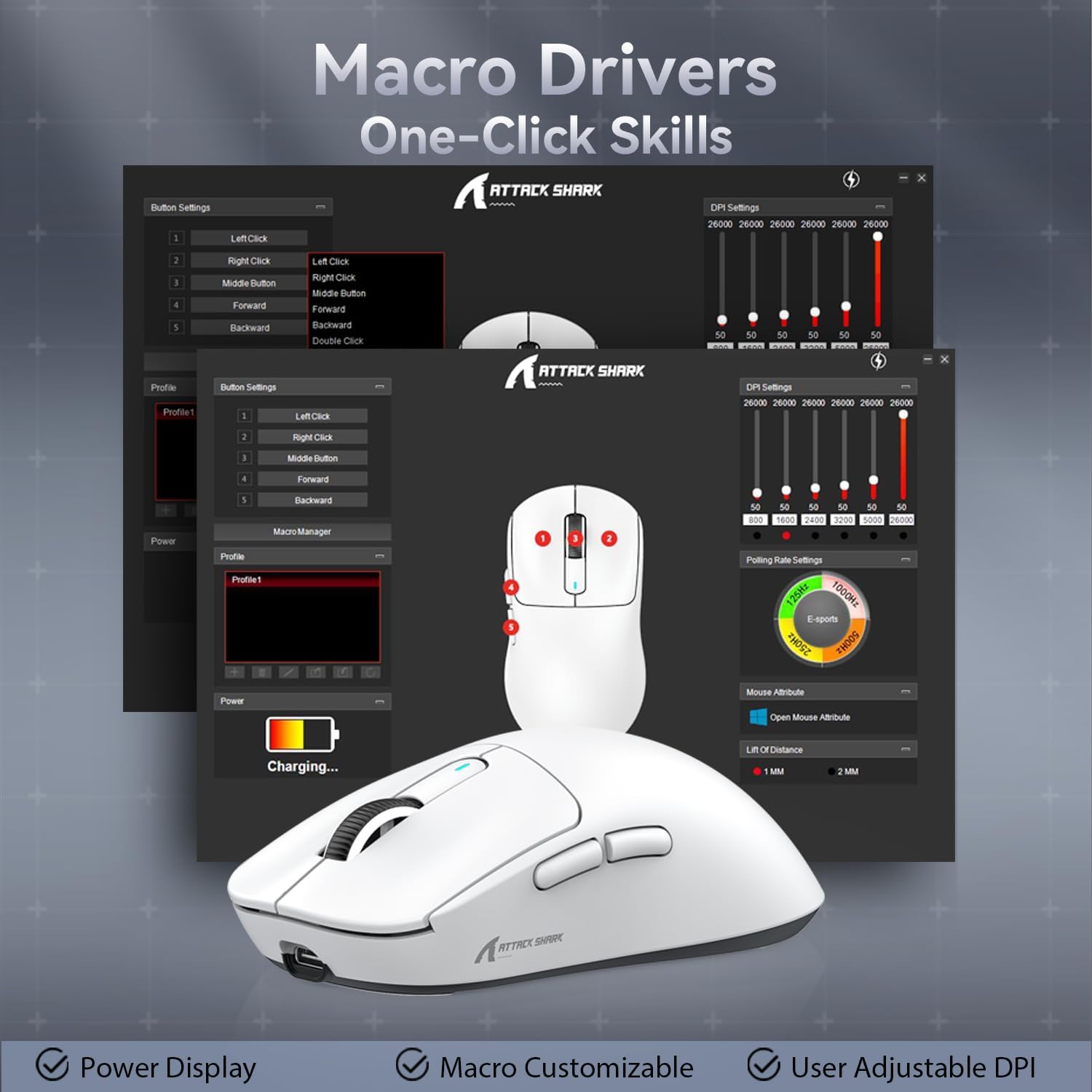 ATTACK SHARK X3 Kablosuz Oyuncu Mouse PAW3395 Superlight