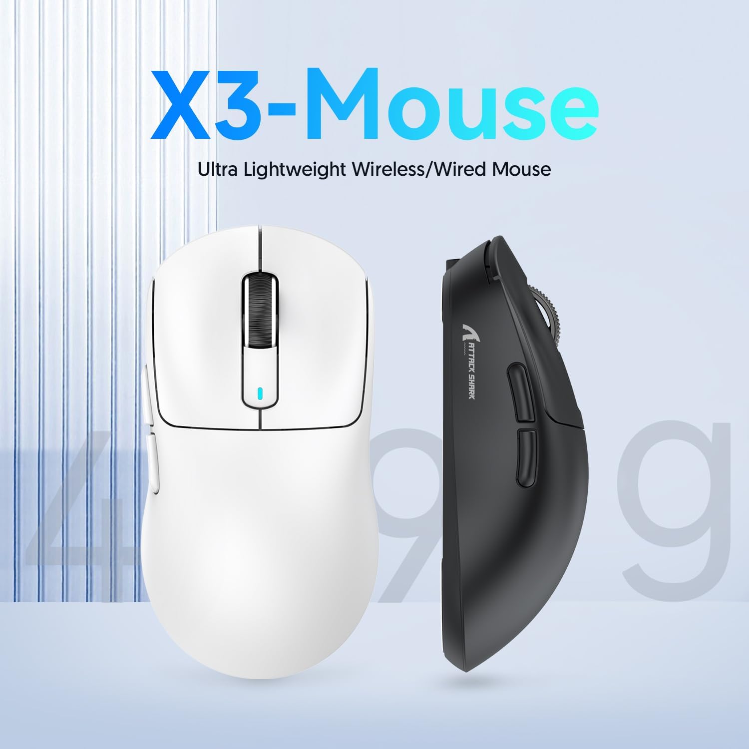 ATTACK SHARK X3 Kablosuz Oyuncu Mouse PAW3395 Superlight