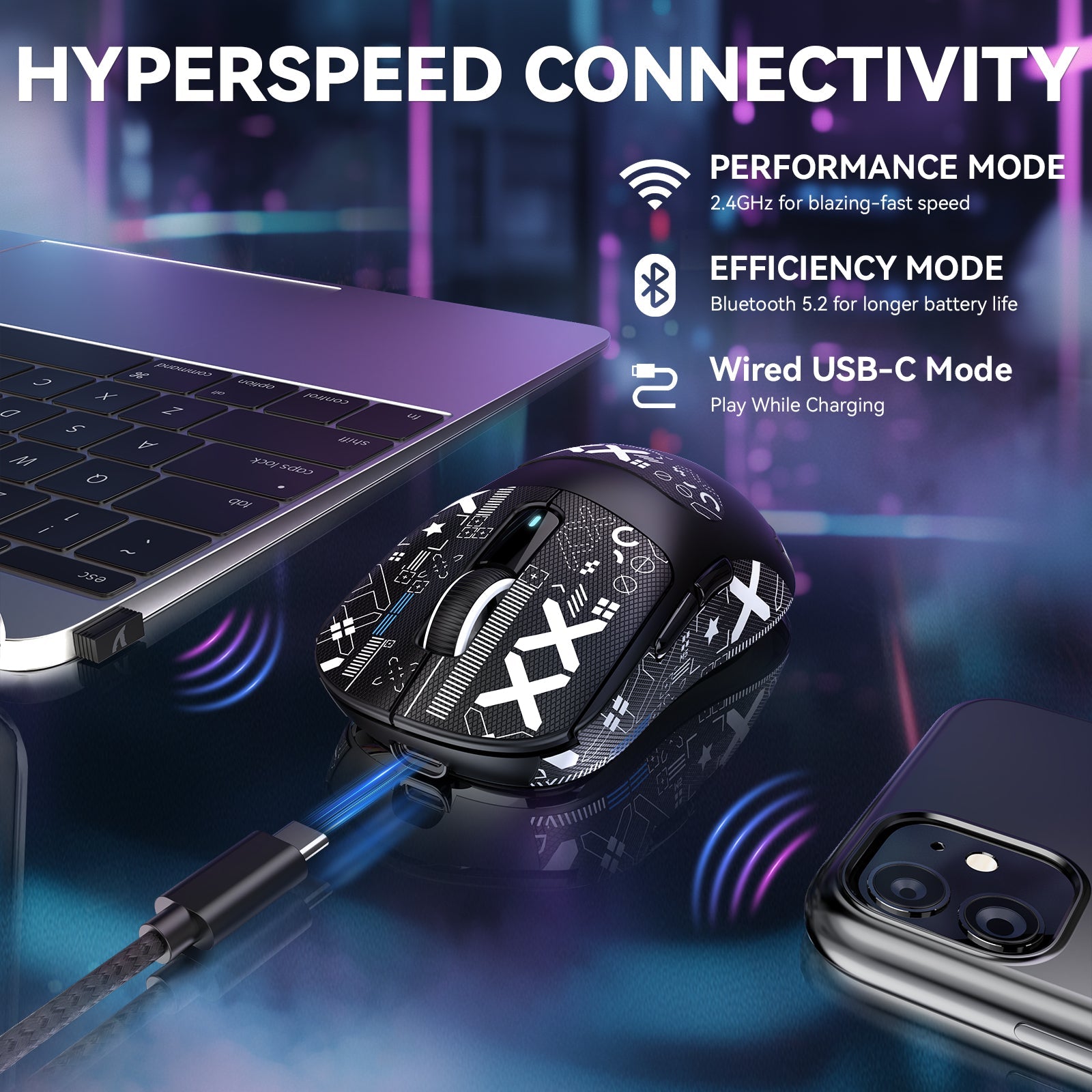 ATTACK SHARK X3MAX PAW3950 Wireless Oyuncu Mouse