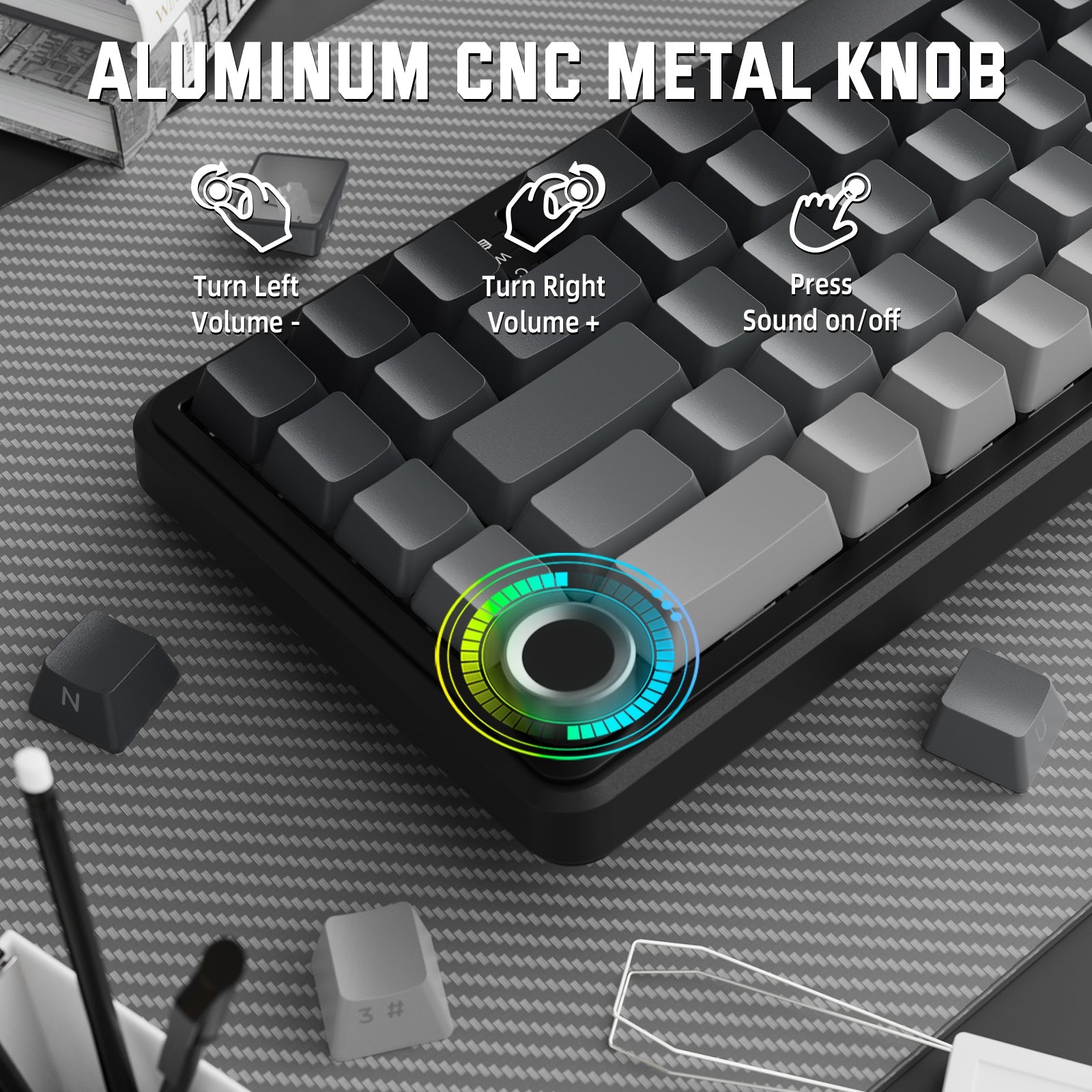 ATTACK SHARK X66 Wireless Mekanik Klavye with Side Printed PBT Tuş Takımı