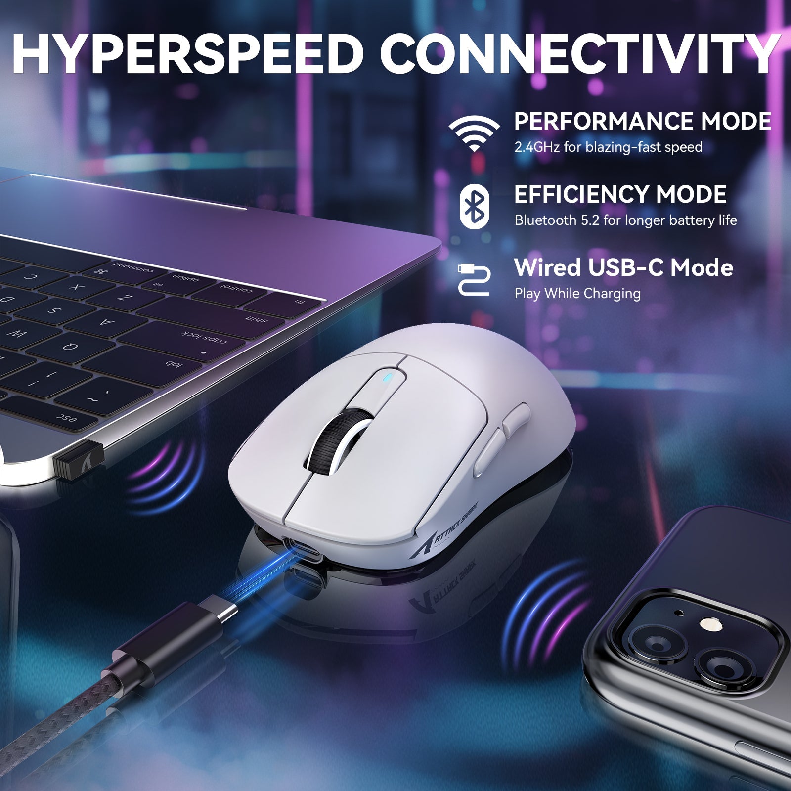 ATTACK SHARK X3MAX PAW3950 Wireless Oyuncu Mouse