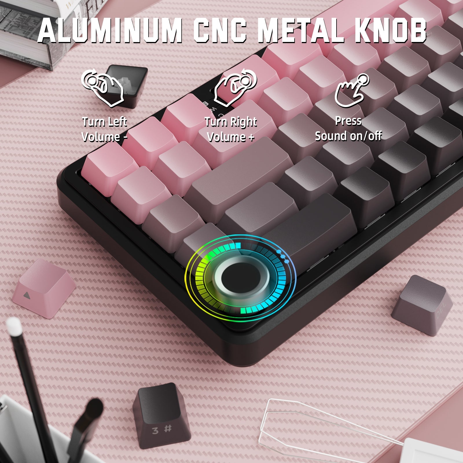 ATTACK SHARK X66 Wireless Mekanik Klavye with Side Printed PBT Tuş Takımı