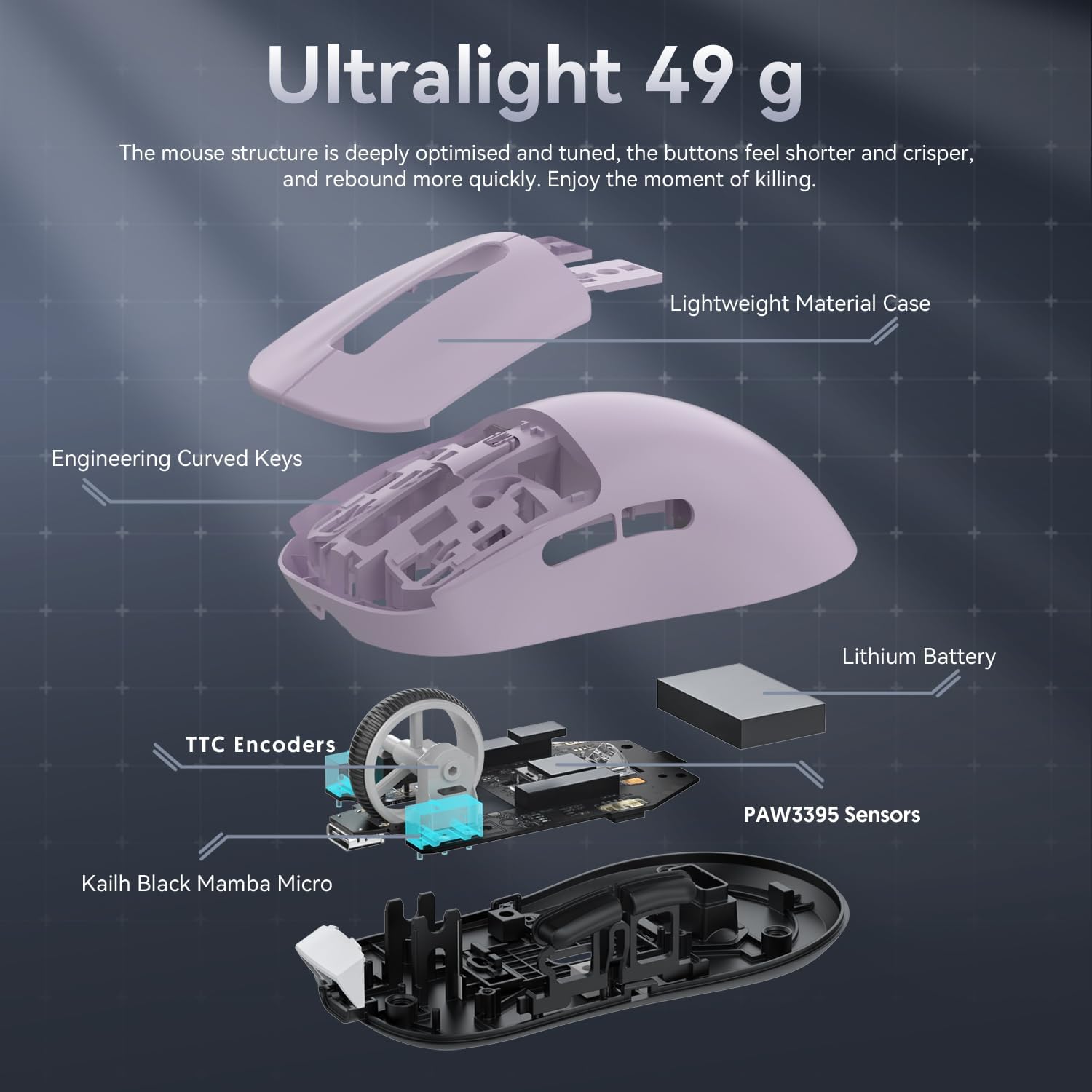 ATTACK SHARK X3 Kablosuz Oyuncu Mouse PAW3395 Superlight