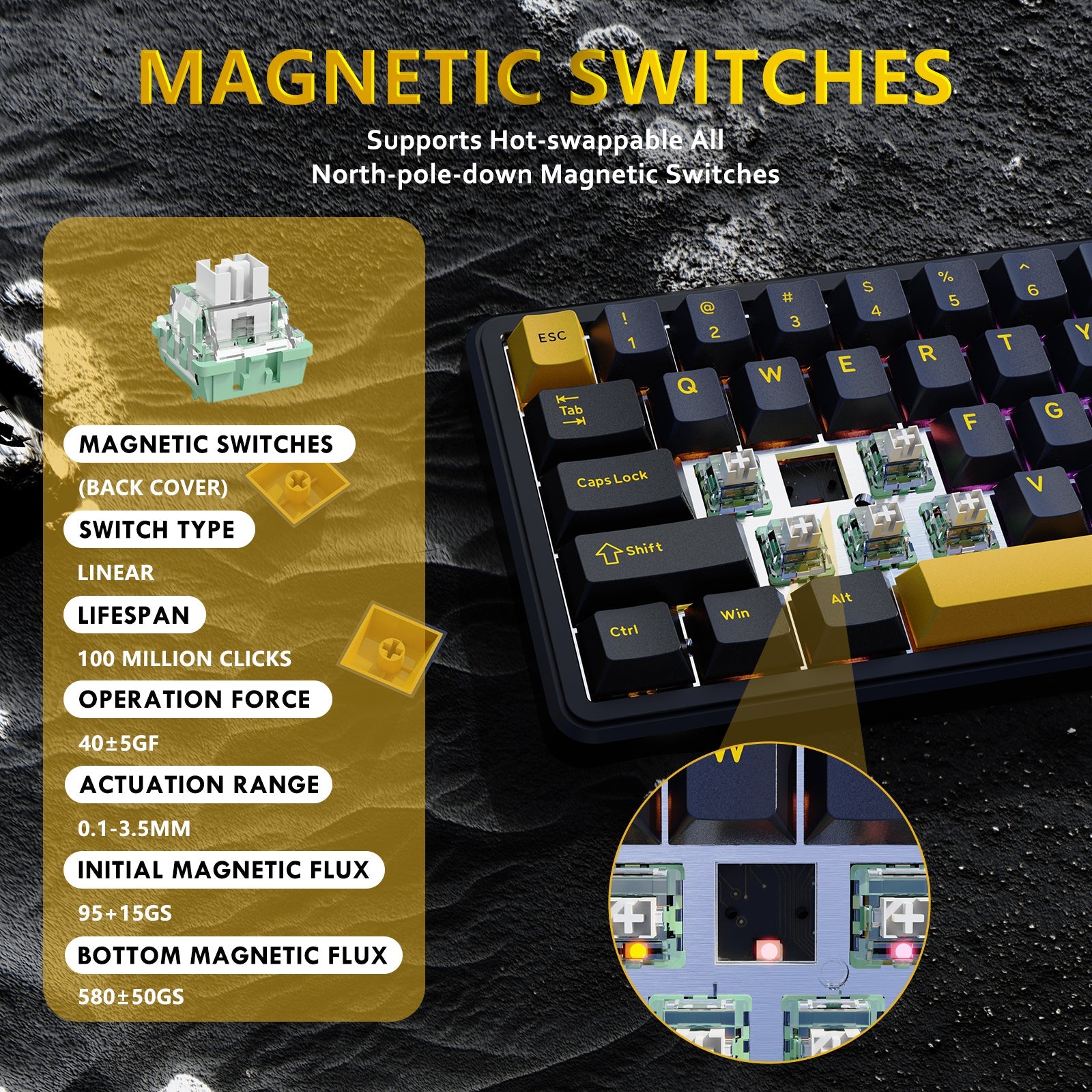 ATTACK SHARK X65 HE Manyetik Switch Rapid Trigger Klavye