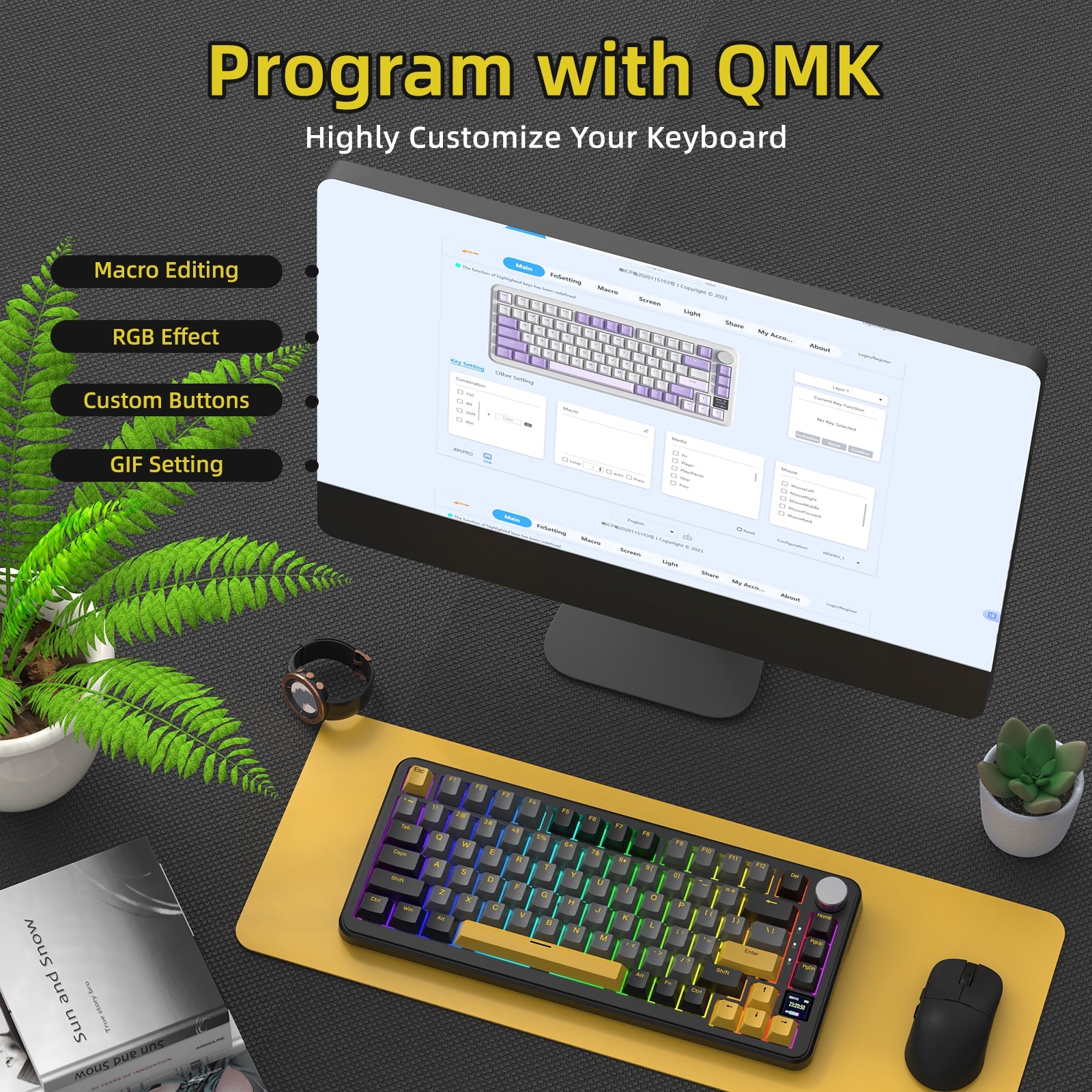 ATTACK SHARK X85PRO Tri-mode Gasket Mekanik Klavye