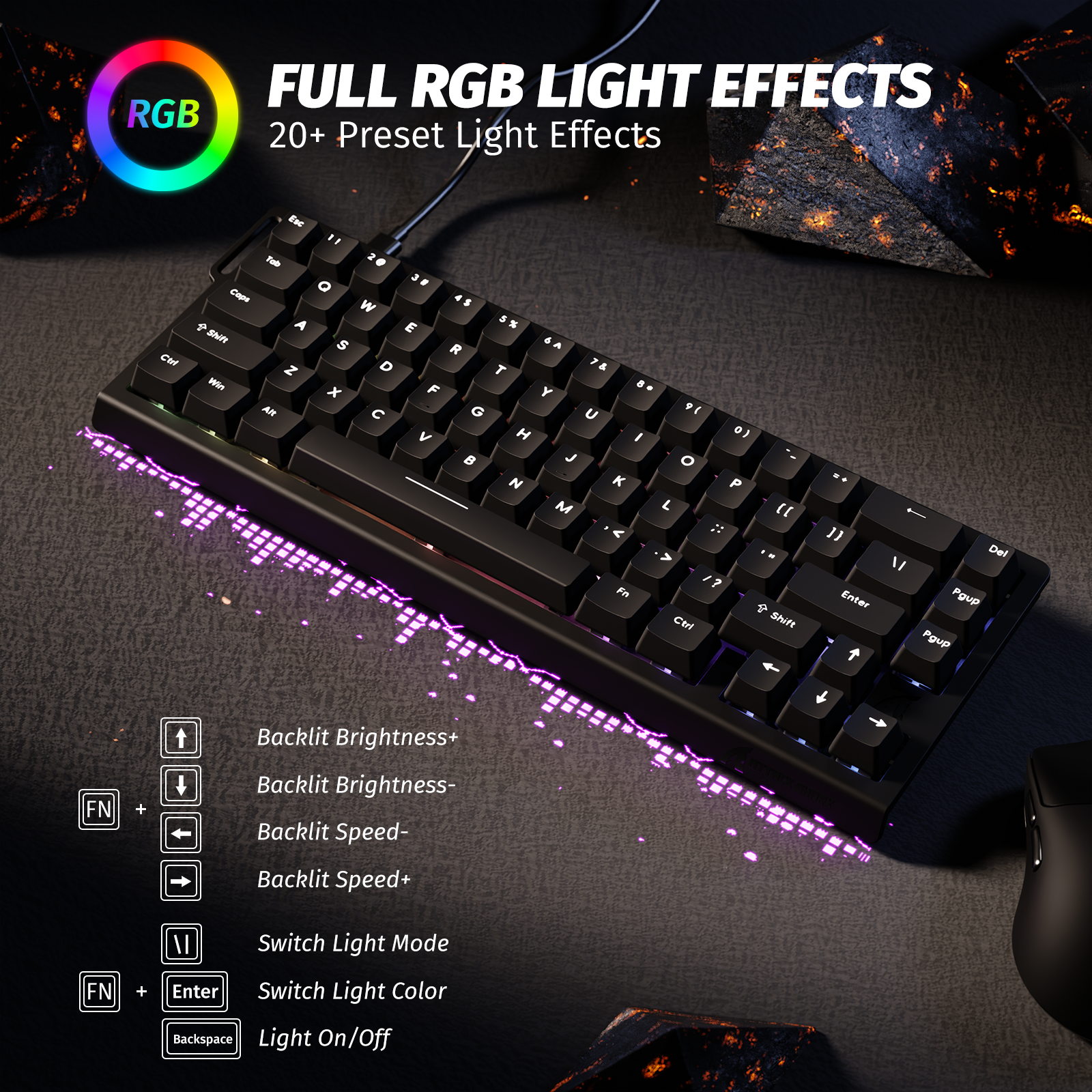 ATTACK SHARK X68 HE Rapid Trigger Klavye Manyetik Switch