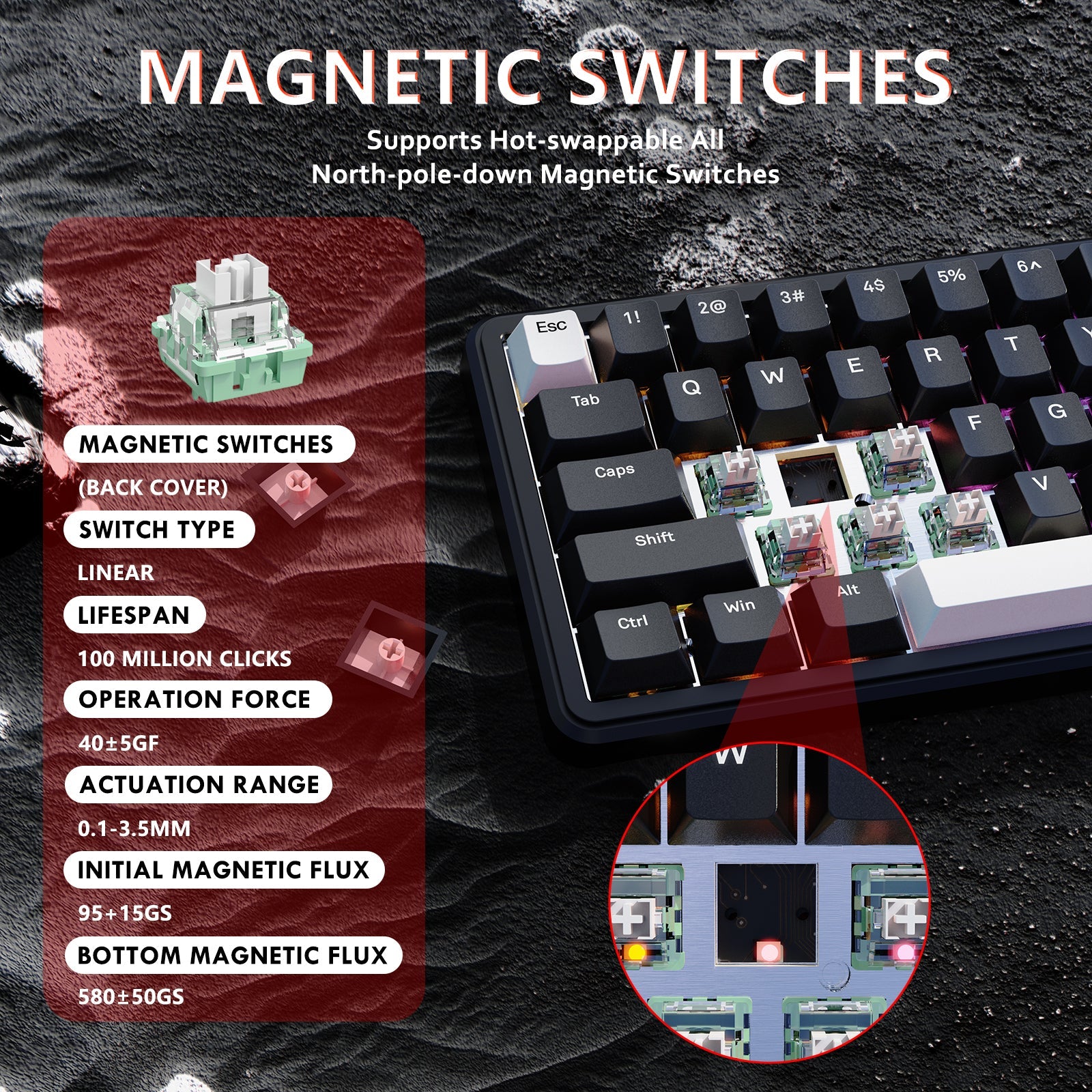 ATTACK SHARK X65 HE Manyetik Switch Rapid Trigger Klavye
