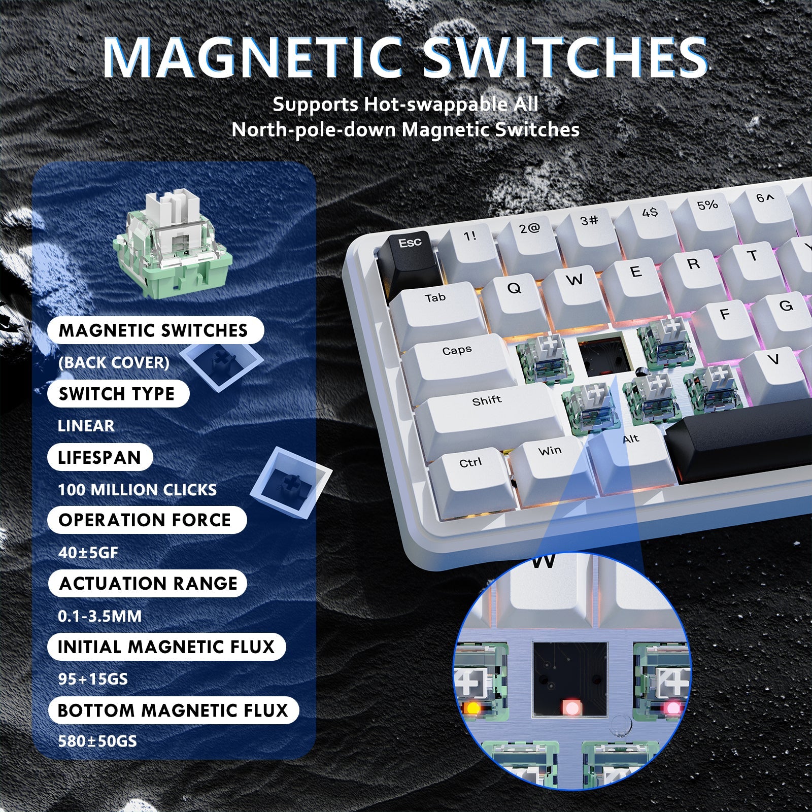ATTACK SHARK X65 HE Manyetik Switch Rapid Trigger Klavye