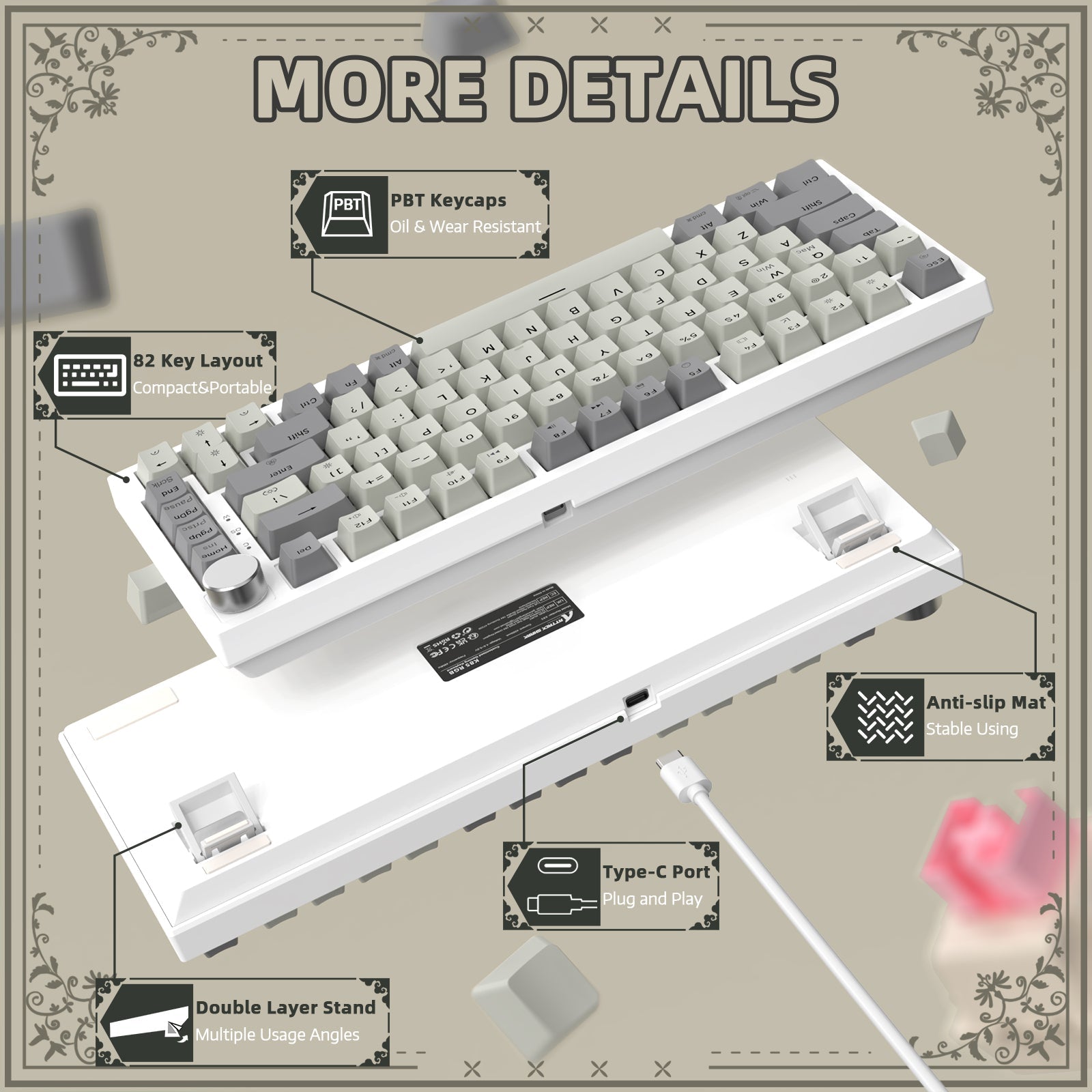 ATTACK SHARK K85 Rapid Trigger Klavye Manyetik Switch