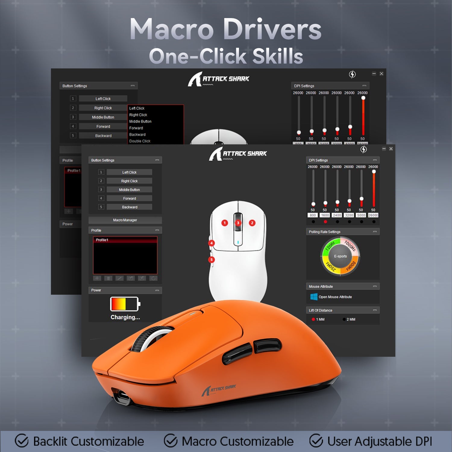 ATTACK SHARK X3 Kablosuz Oyuncu Mouse PAW3395 Superlight