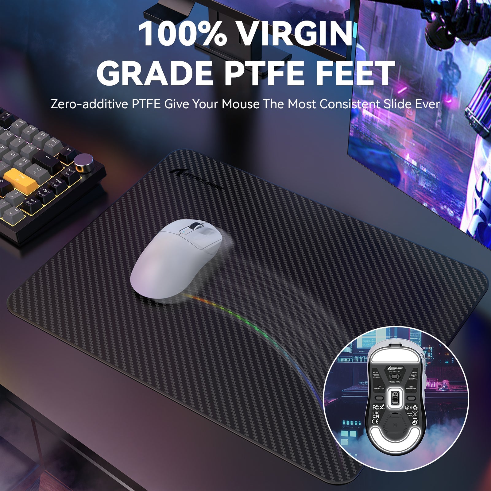 ATTACK SHARK X3MAX PAW3950 Wireless Oyuncu Mouse