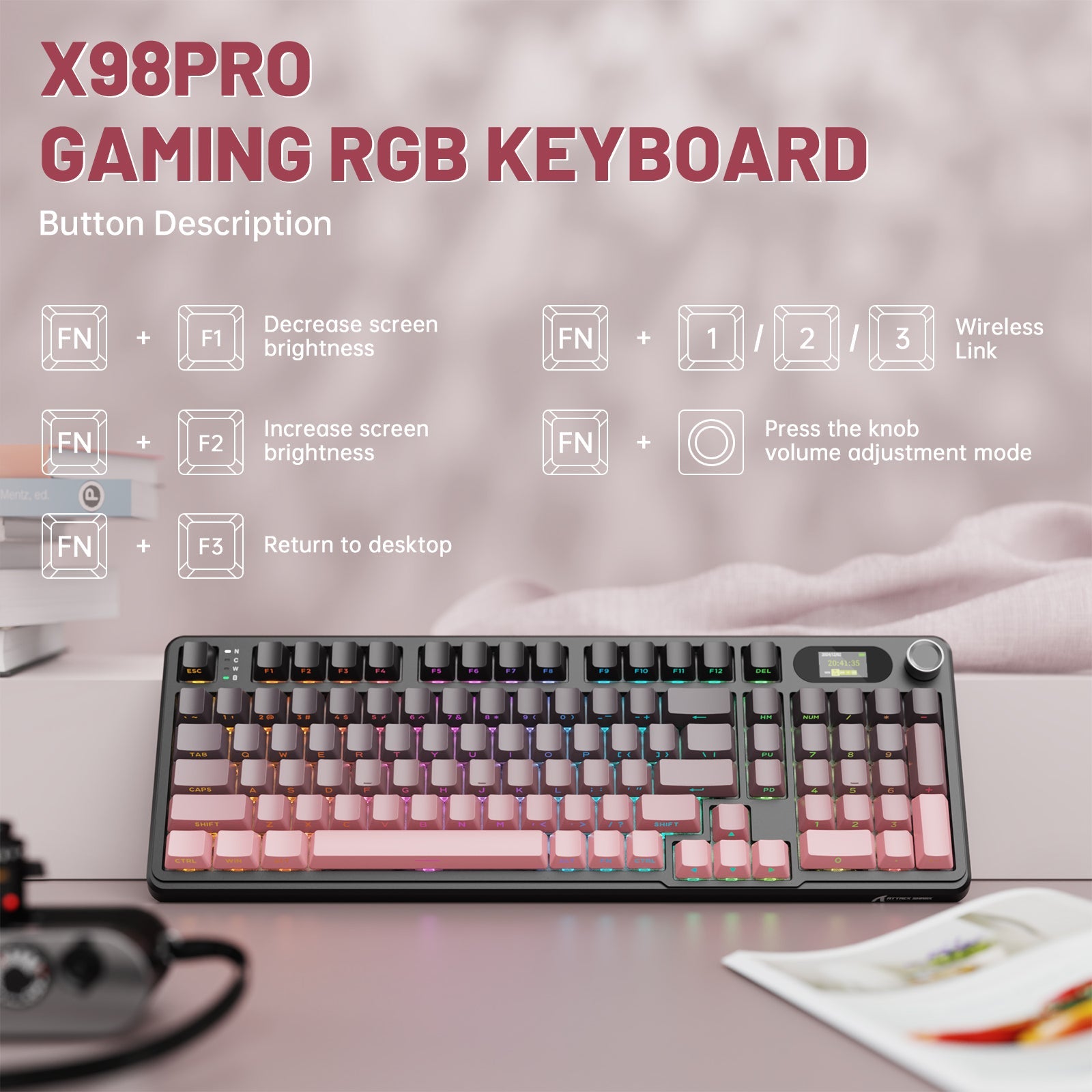 ATTACK SHARK X98PRO Wireless Oyuncu Klavye