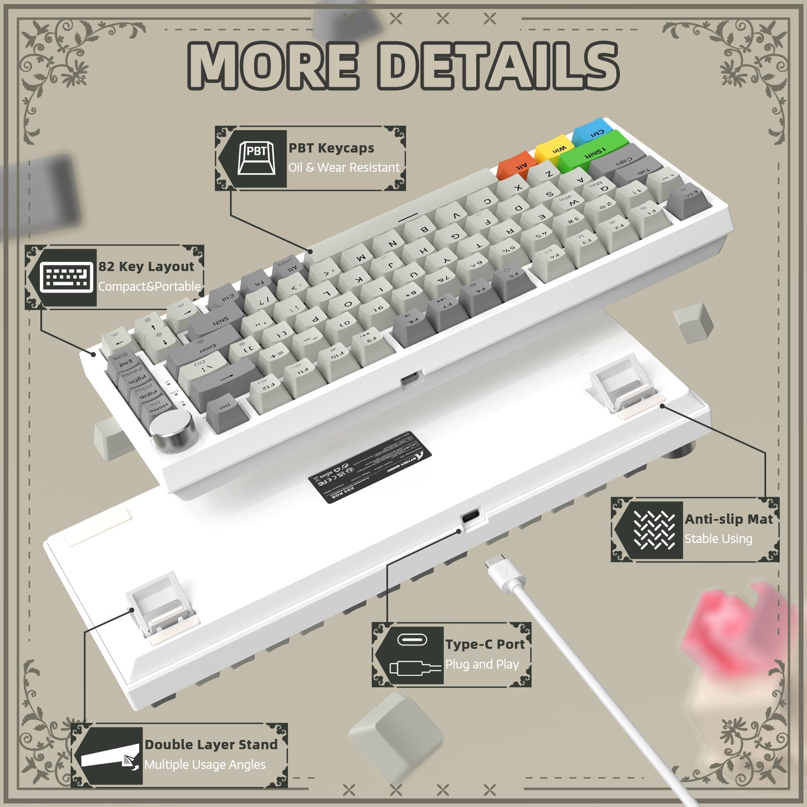 ATTACK SHARK K85 Rapid Trigger Klavye Manyetik Switch