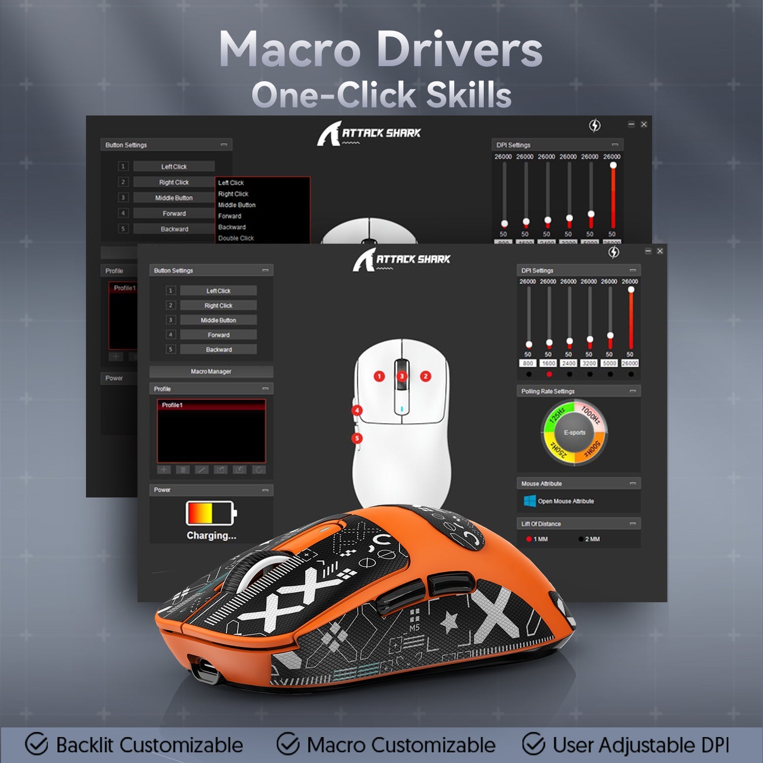 ATTACK SHARK X3 Kablosuz Oyuncu Mouse PAW3395 Superlight