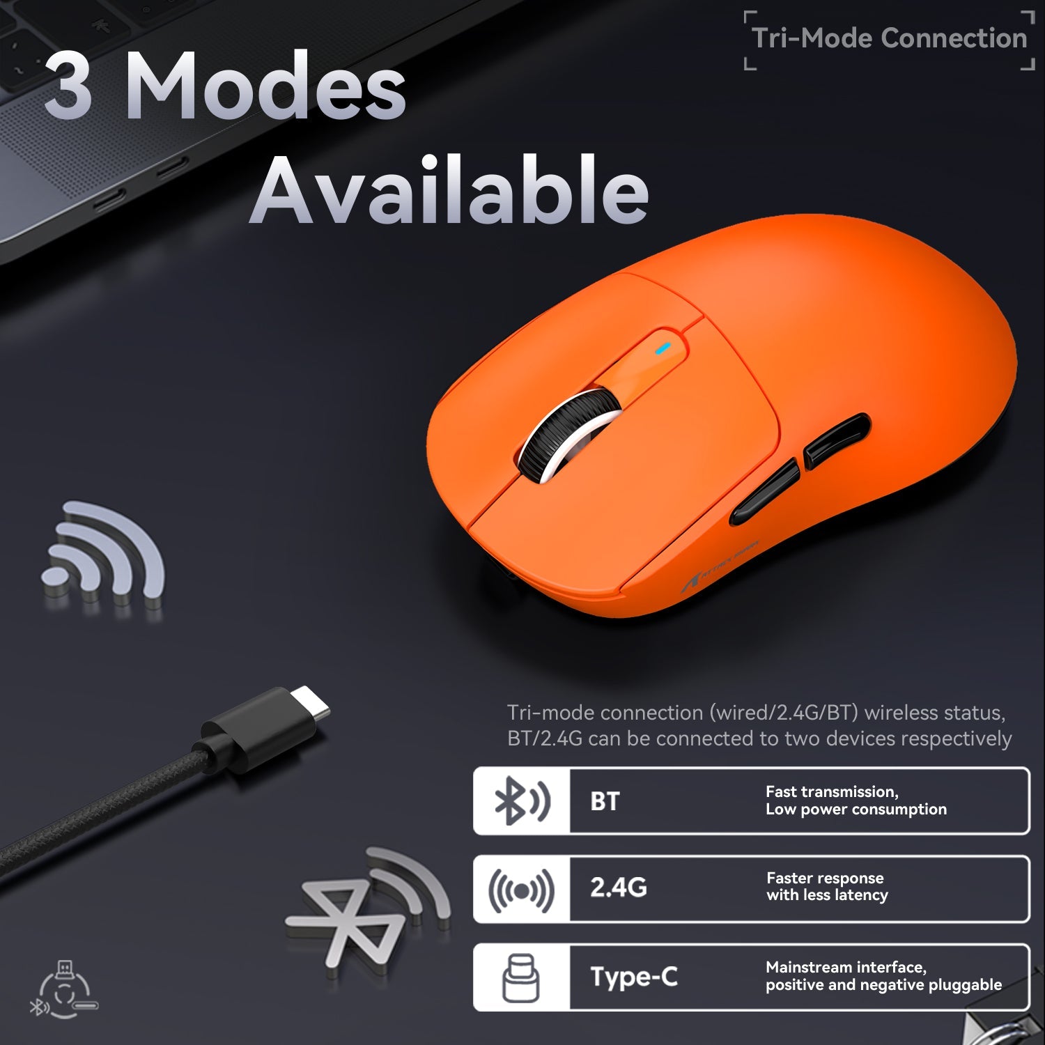 ATTACK SHARK X3 Kablosuz Oyuncu Mouse PAW3395 Superlight