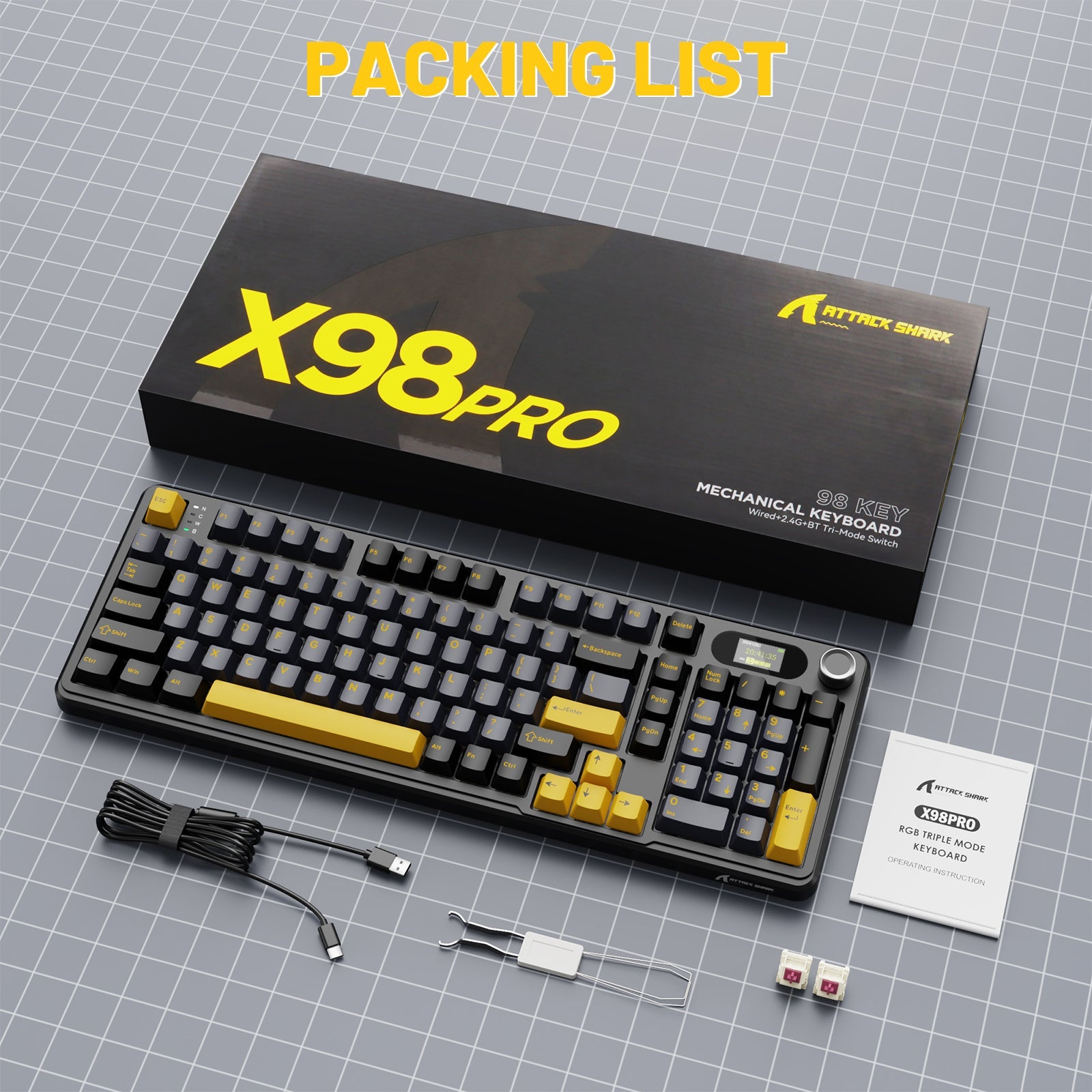 ATTACK SHARK X98PRO Wireless Oyuncu Klavye