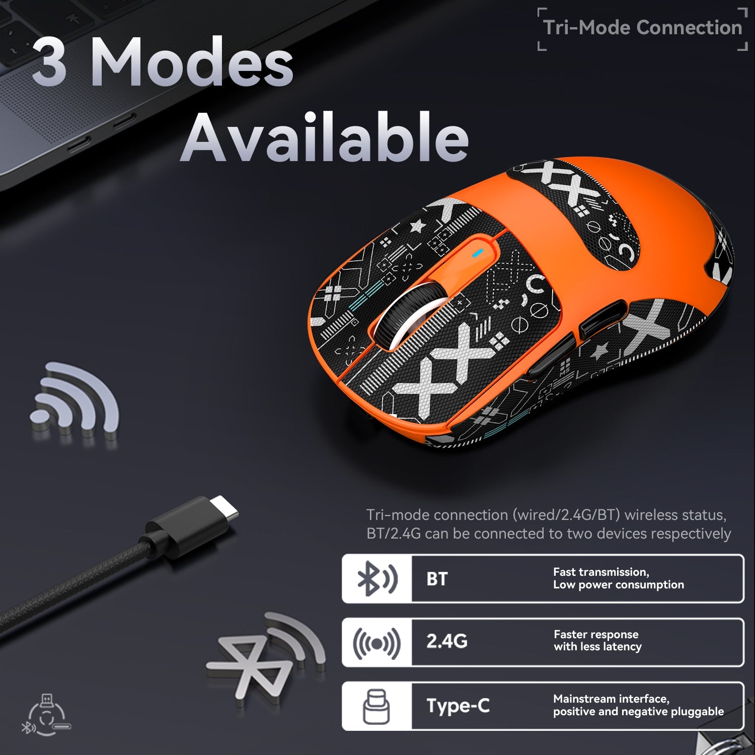 ATTACK SHARK X3 Kablosuz Oyuncu Mouse PAW3395 Superlight