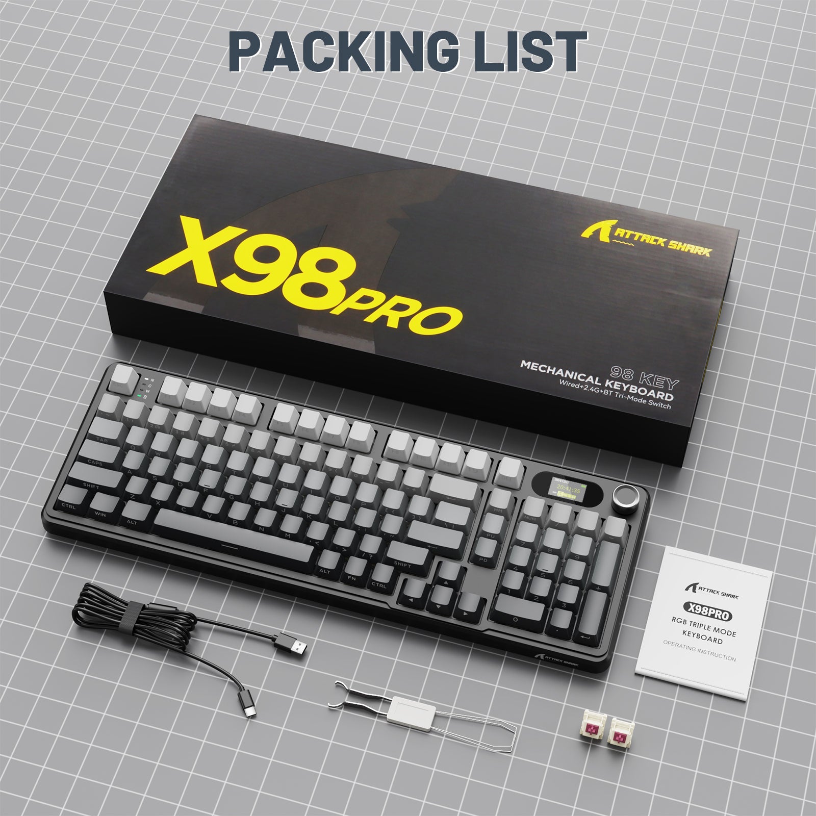 ATTACK SHARK X98PRO Wireless Oyuncu Klavye