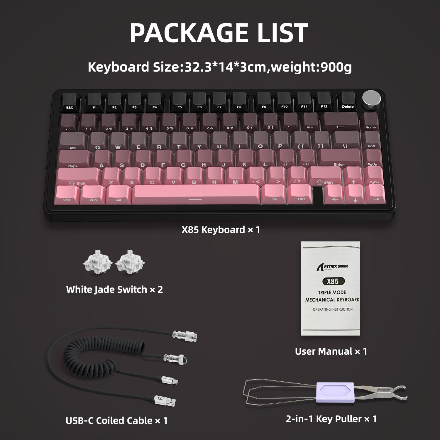 ATTACK SHARK X85 Wireless Mekanik Klavye