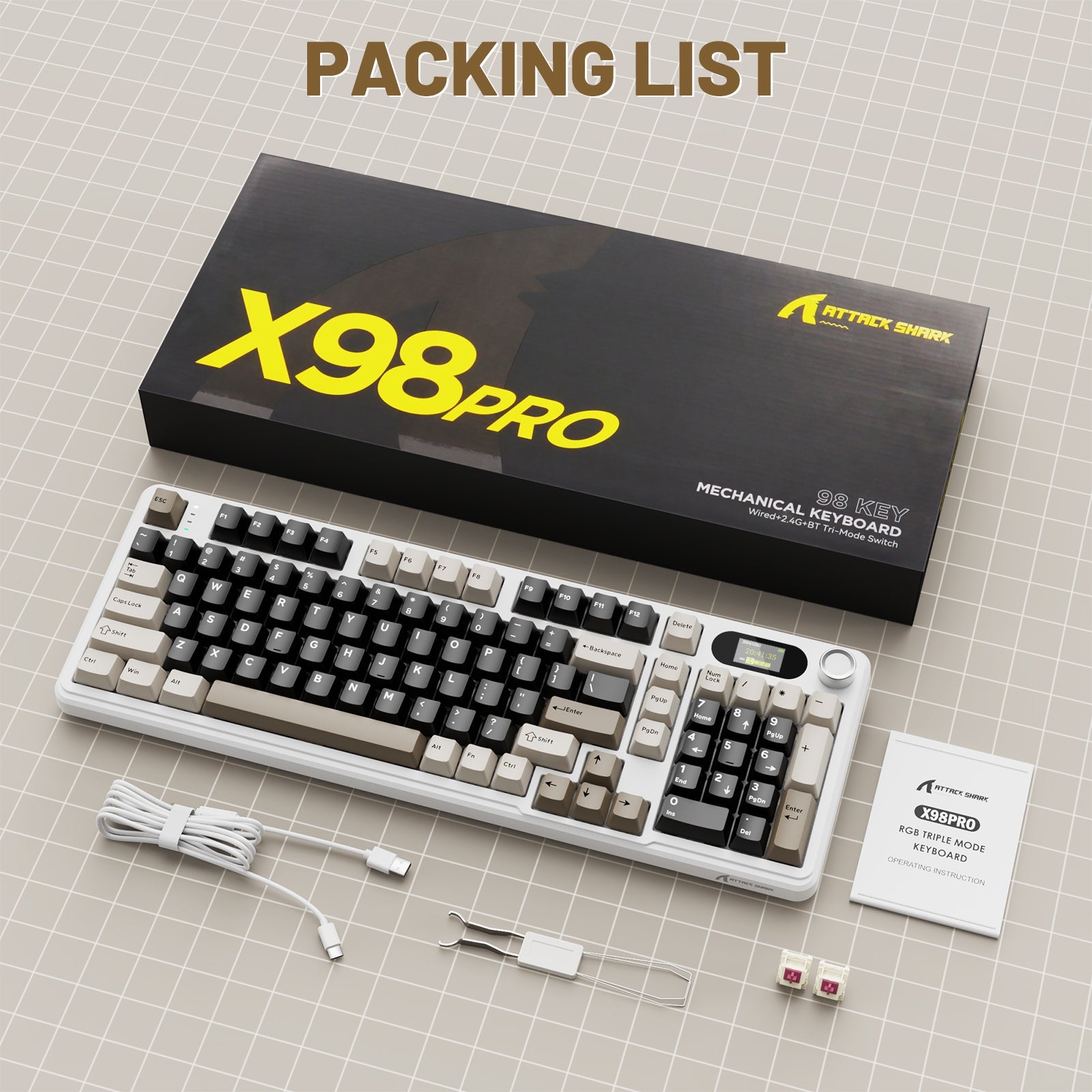 ATTACK SHARK X98PRO Wireless Oyuncu Klavye